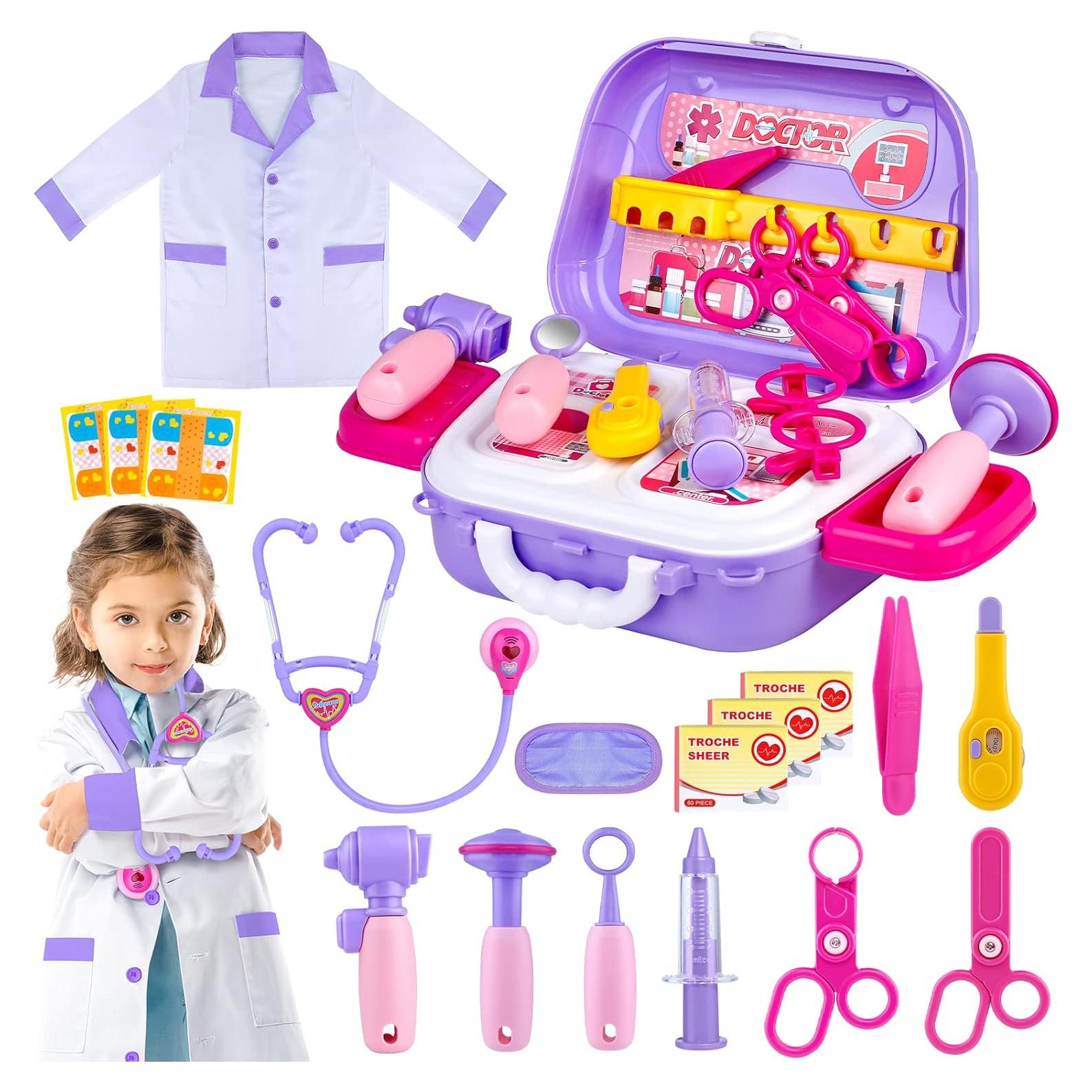 Kit de Doctor GIFTINBOX Morado 22 Piezas Juguete Médico