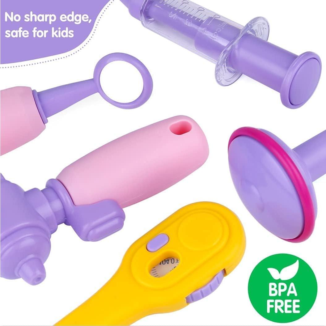 Kit de Doctor GIFTINBOX Morado 22 Piezas Juguete Médico