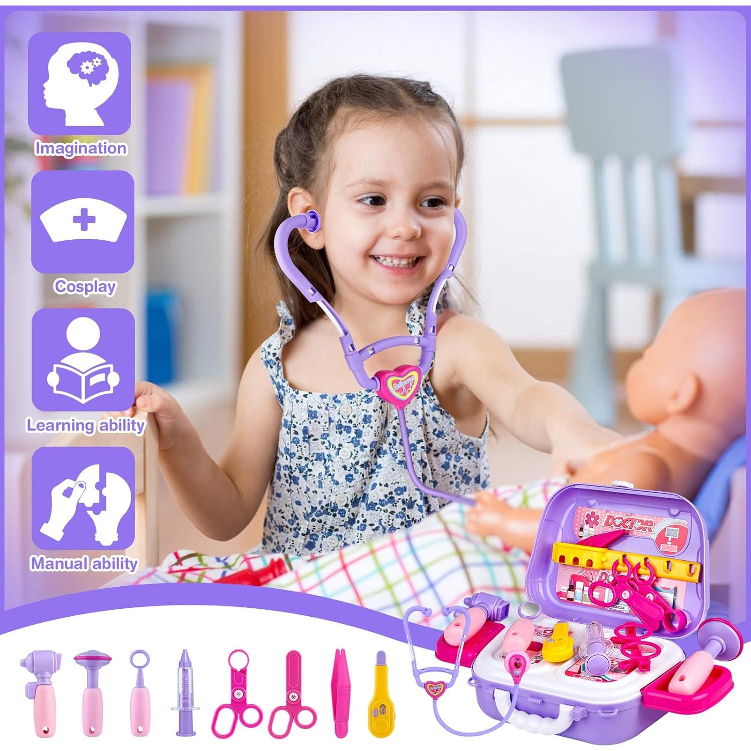 Kit de Doctor GIFTINBOX Morado 22 Piezas Juguete Médico