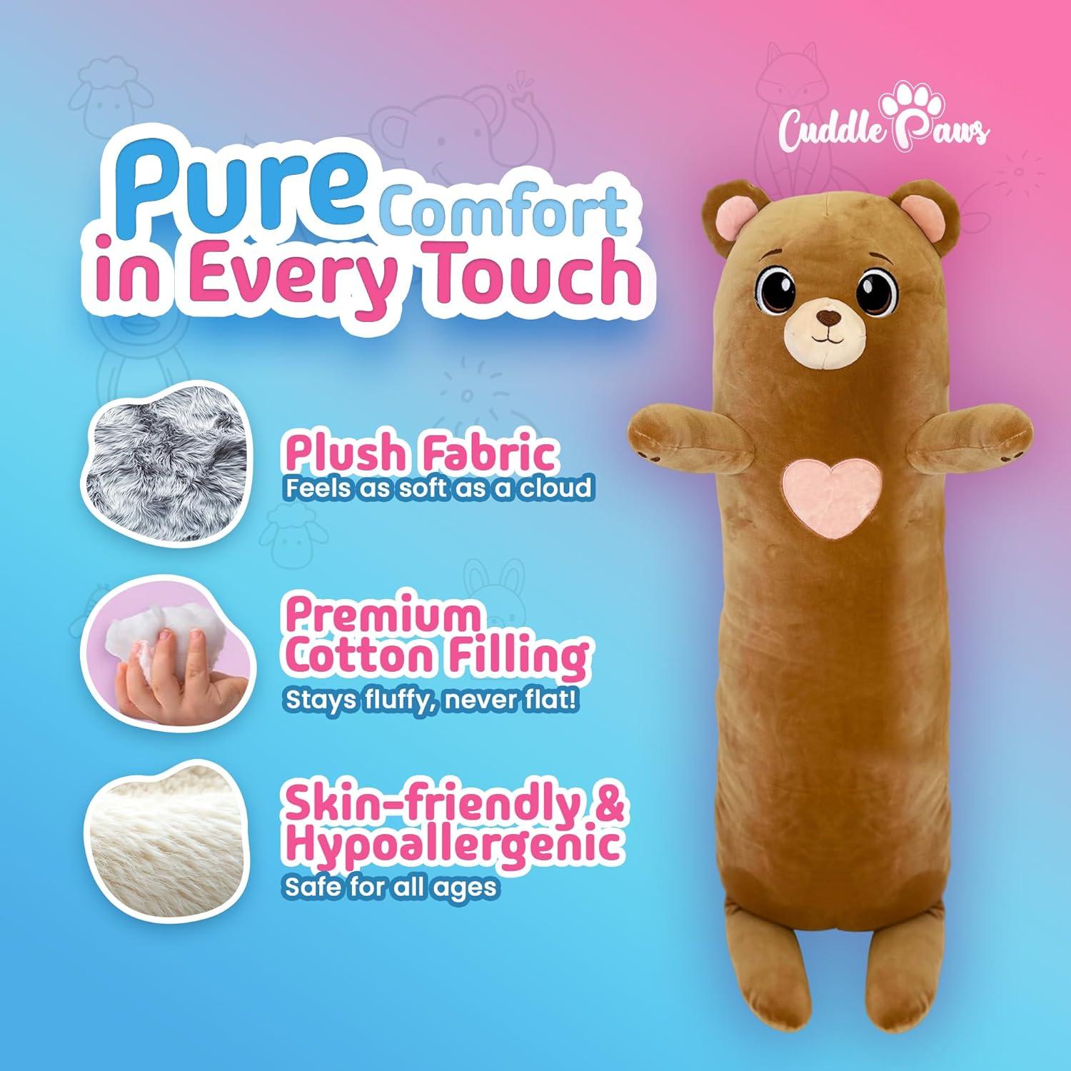 Almohada de Cuerpo Oso de Peluche Cuddle Paws 58 cm