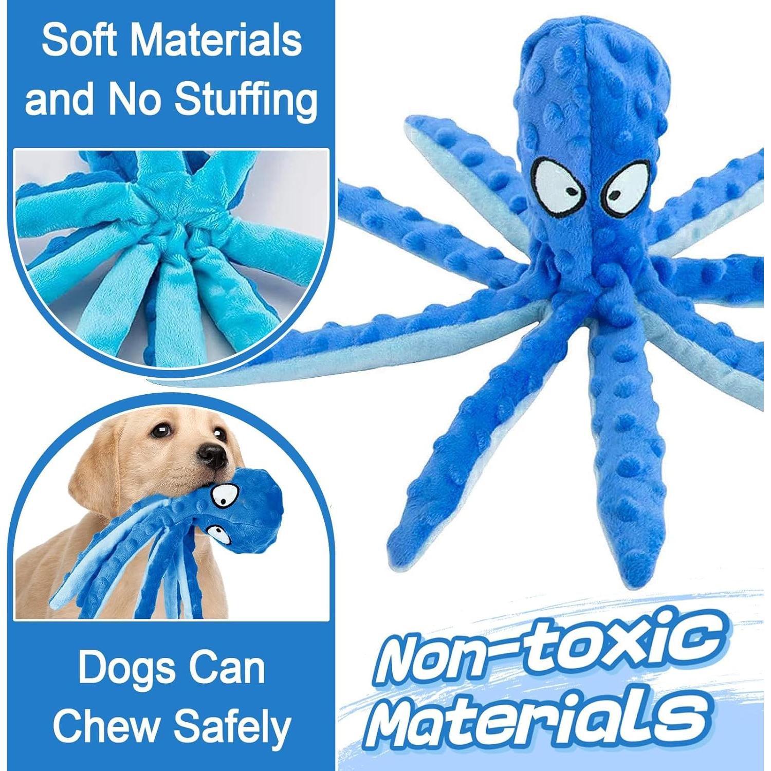 Juguete para Perros Alphatool Pulpo Suave 32 cm Azul