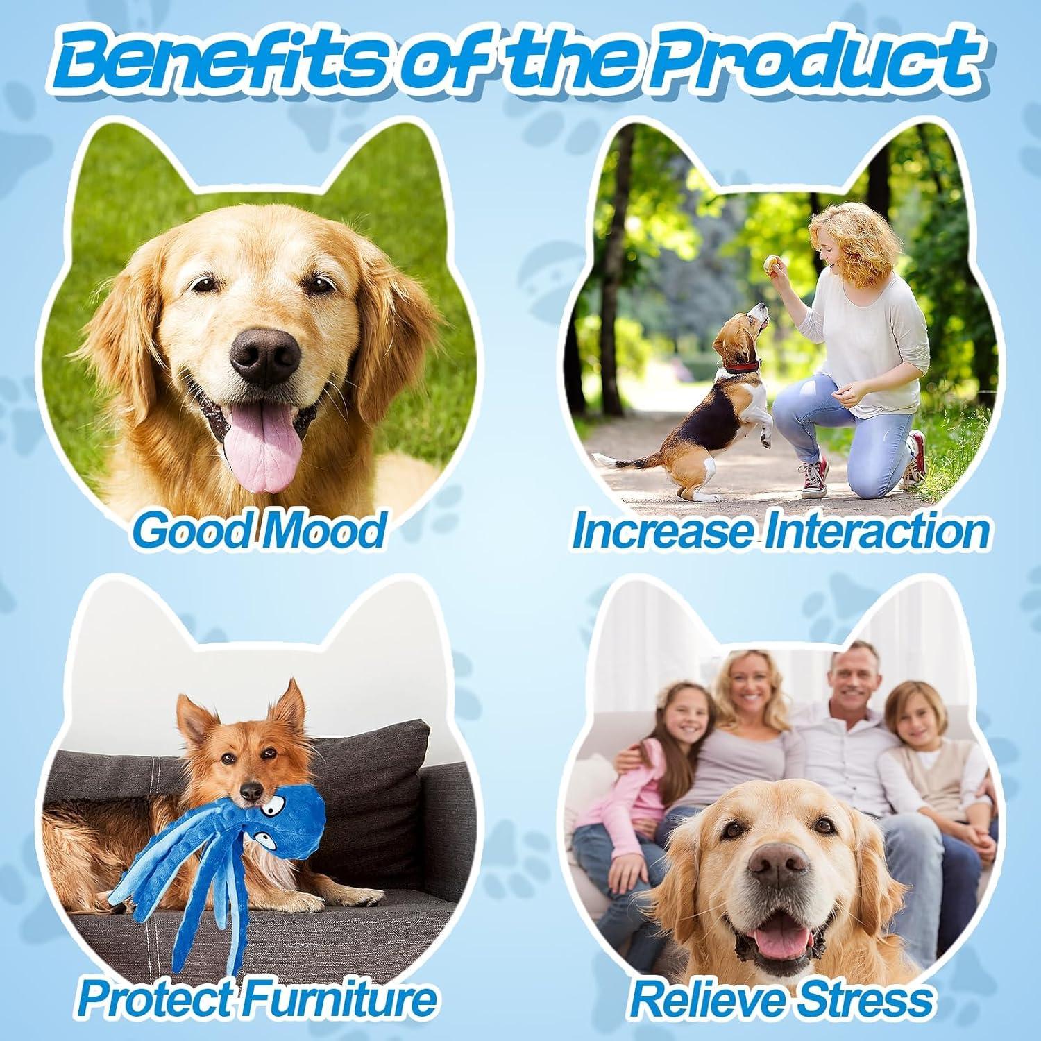 Juguete para Perros Alphatool Pulpo Suave 32 cm Azul