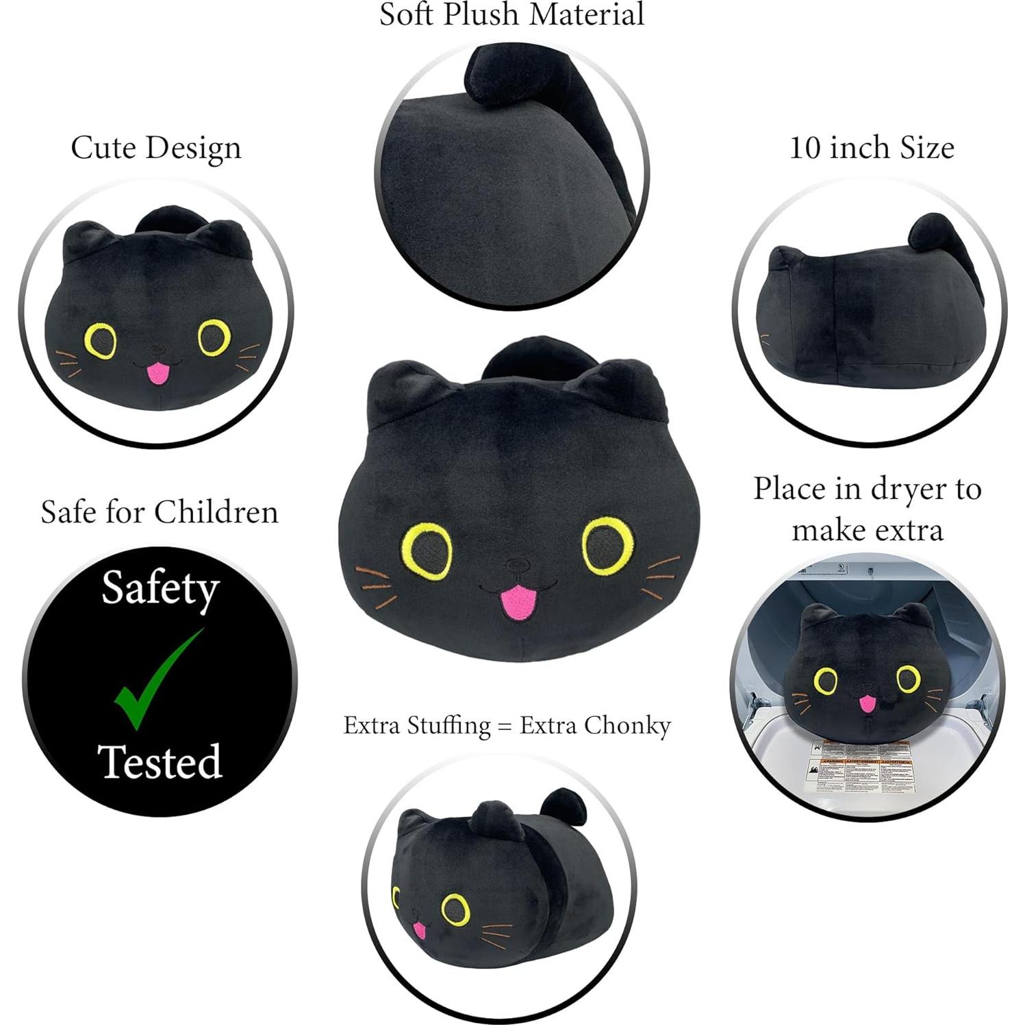 Peluche Gato Negro Pineapple 25.4 cm Suave y Kawaii