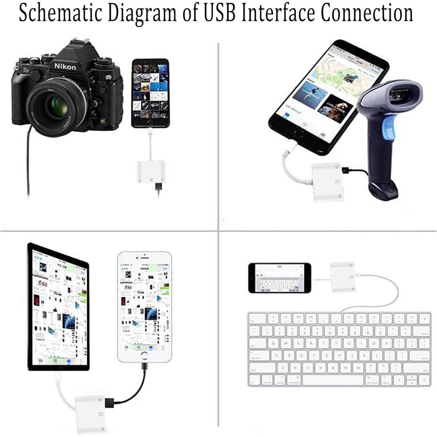 Adaptador Lightning a RJ45 Ethernet RICHUPON 3 en 1 USB