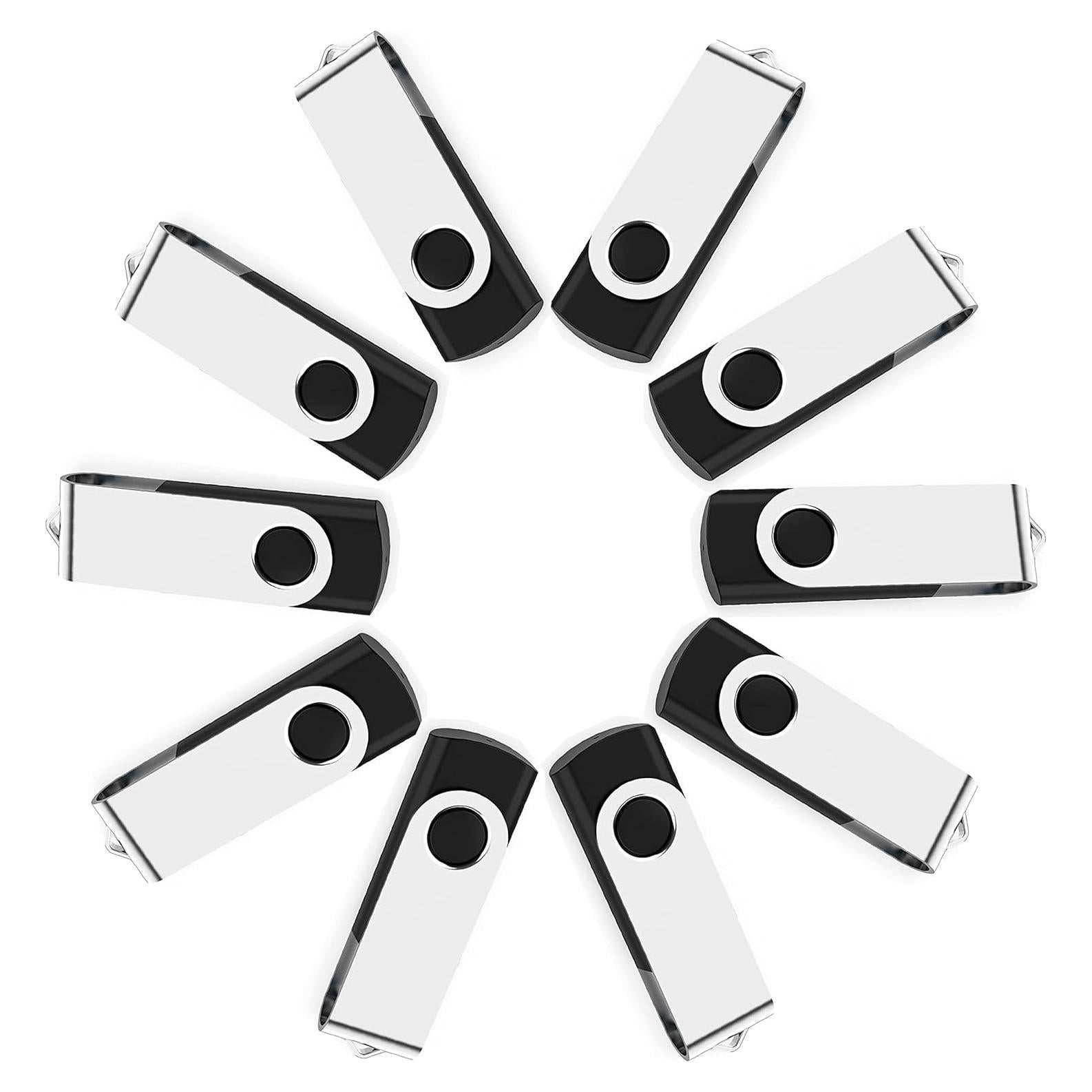 Paquete de 10 memorias USB 2.0 2GB MAKACTUA color negro