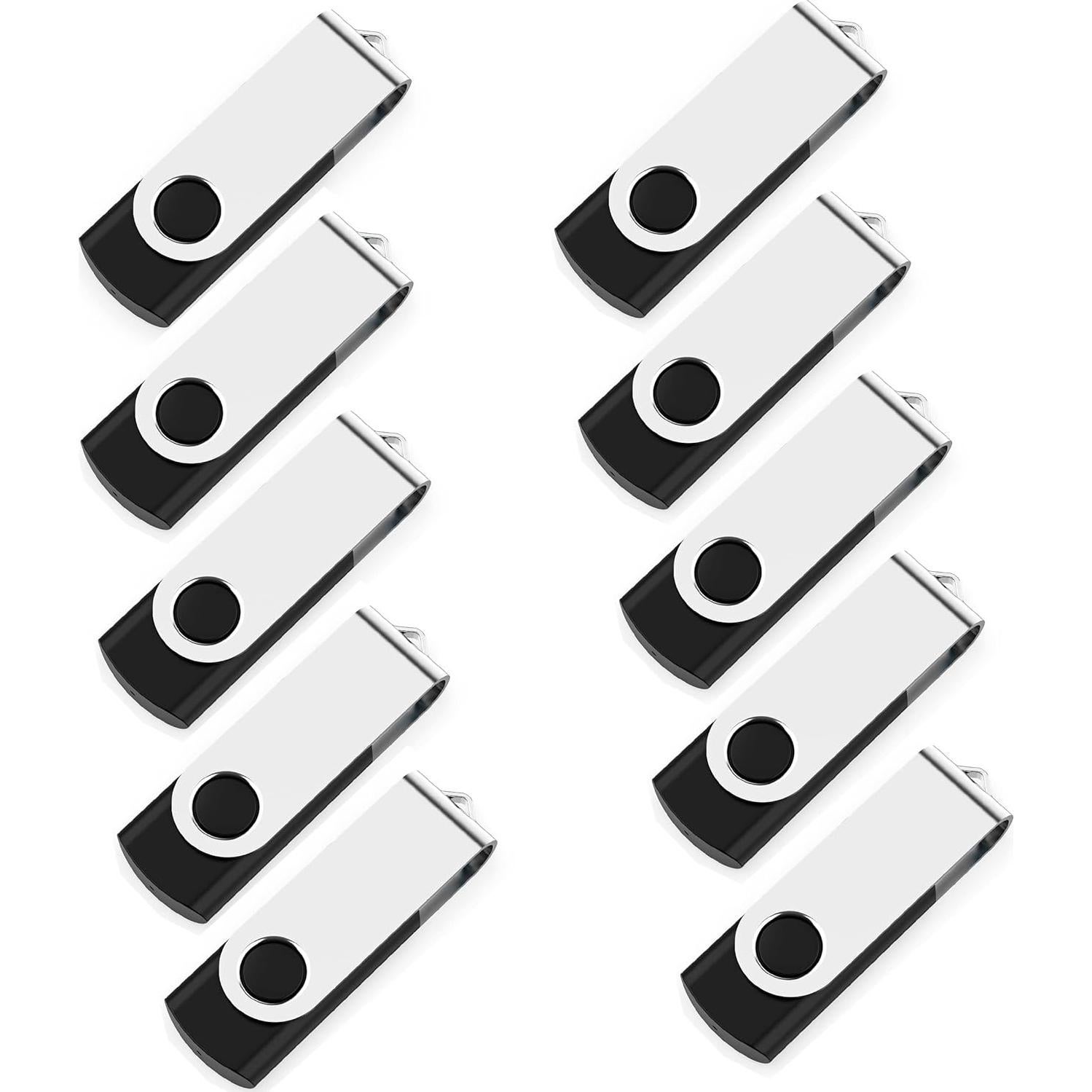 Paquete de 10 memorias USB 2.0 2GB MAKACTUA color negro