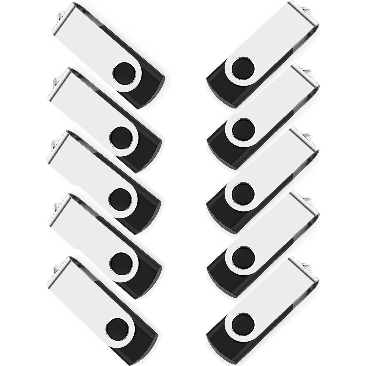 Paquete de 10 memorias USB 2.0 2GB MAKACTUA color negro