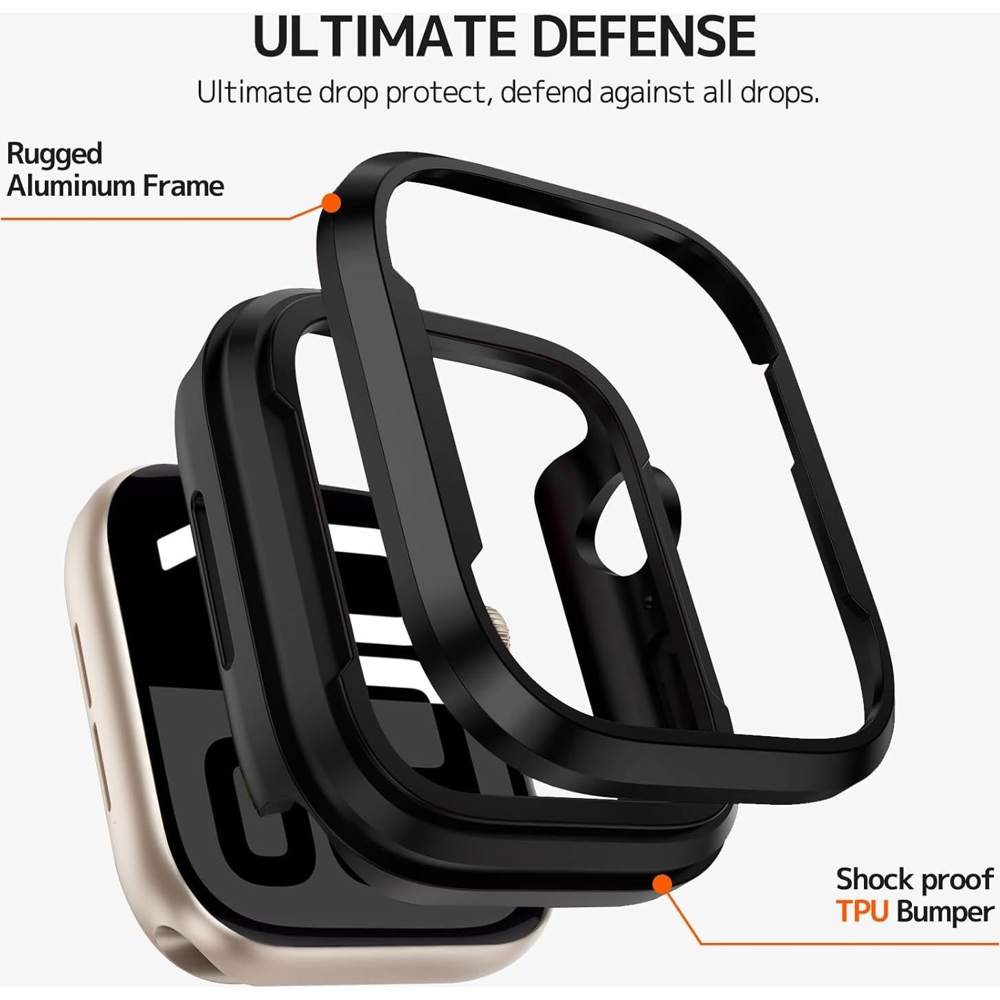 Funda Bumper de Aluminio Ninki para Apple Watch 10 42mm - Negro