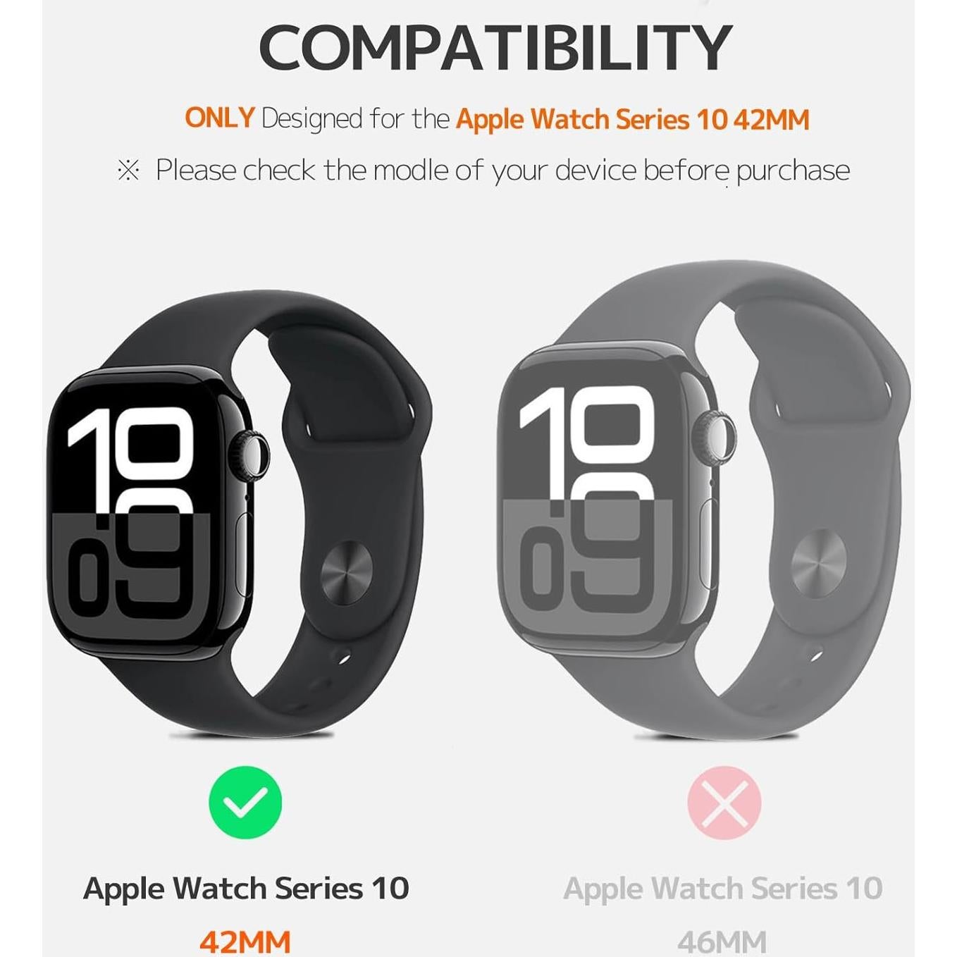 Funda Bumper de Aluminio Ninki para Apple Watch 10 42mm - Negro