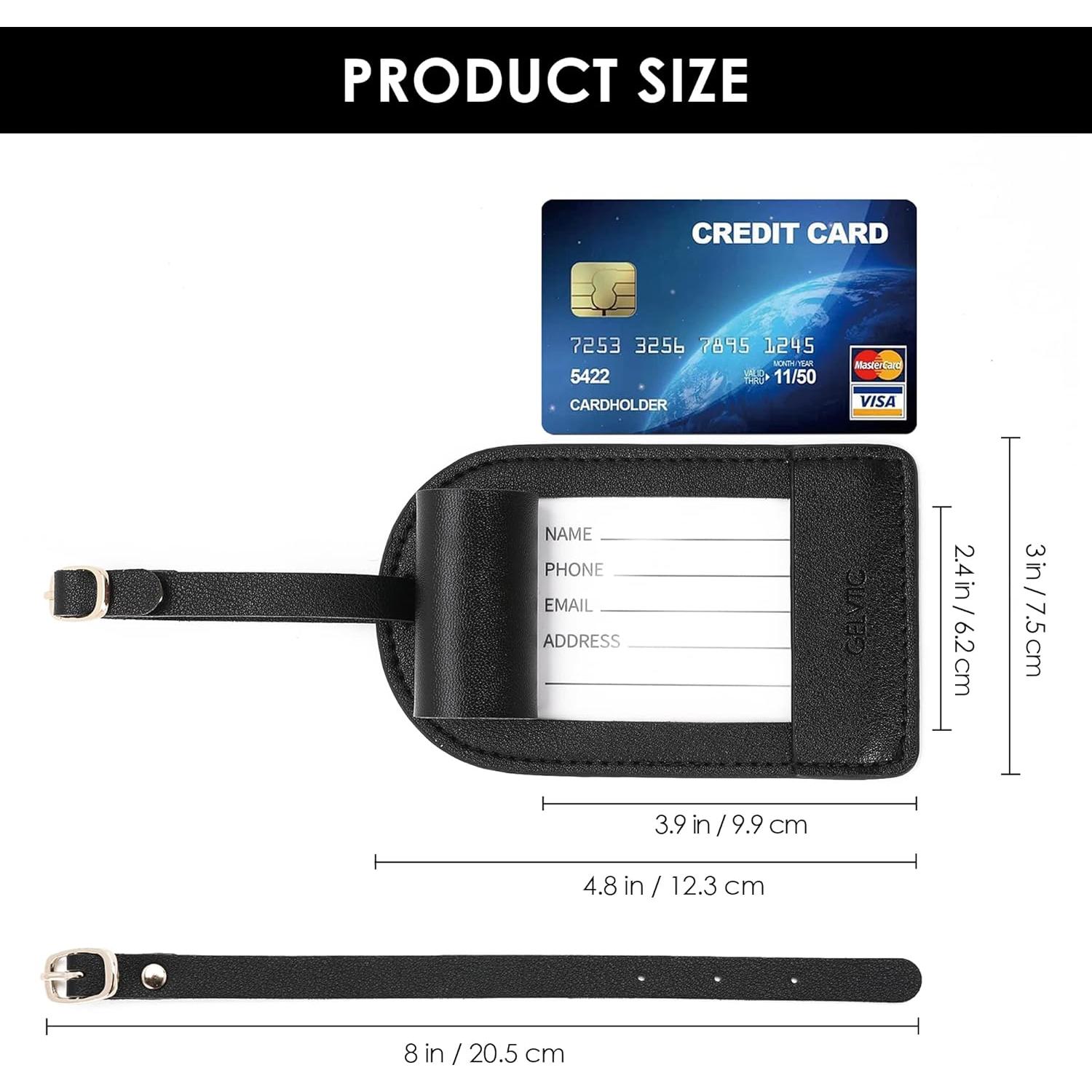 Etiquetas de Equipaje de Cuero Sintético GELVTIC - 2 Piezas