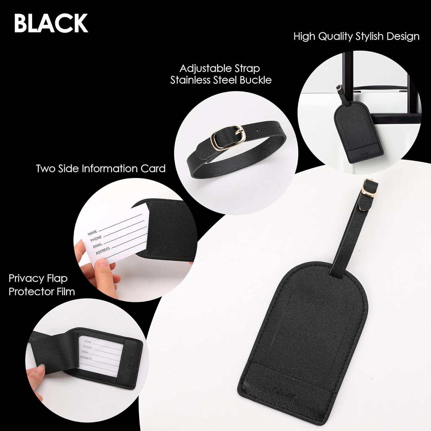 Etiquetas de Equipaje de Cuero Sintético GELVTIC - 2 Piezas