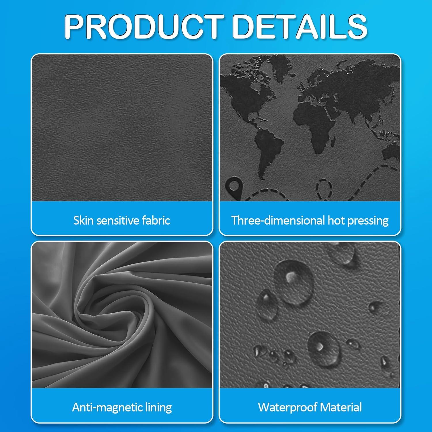 Soporte de Pasaporte y Tarjetas RFID Sovirose Negro