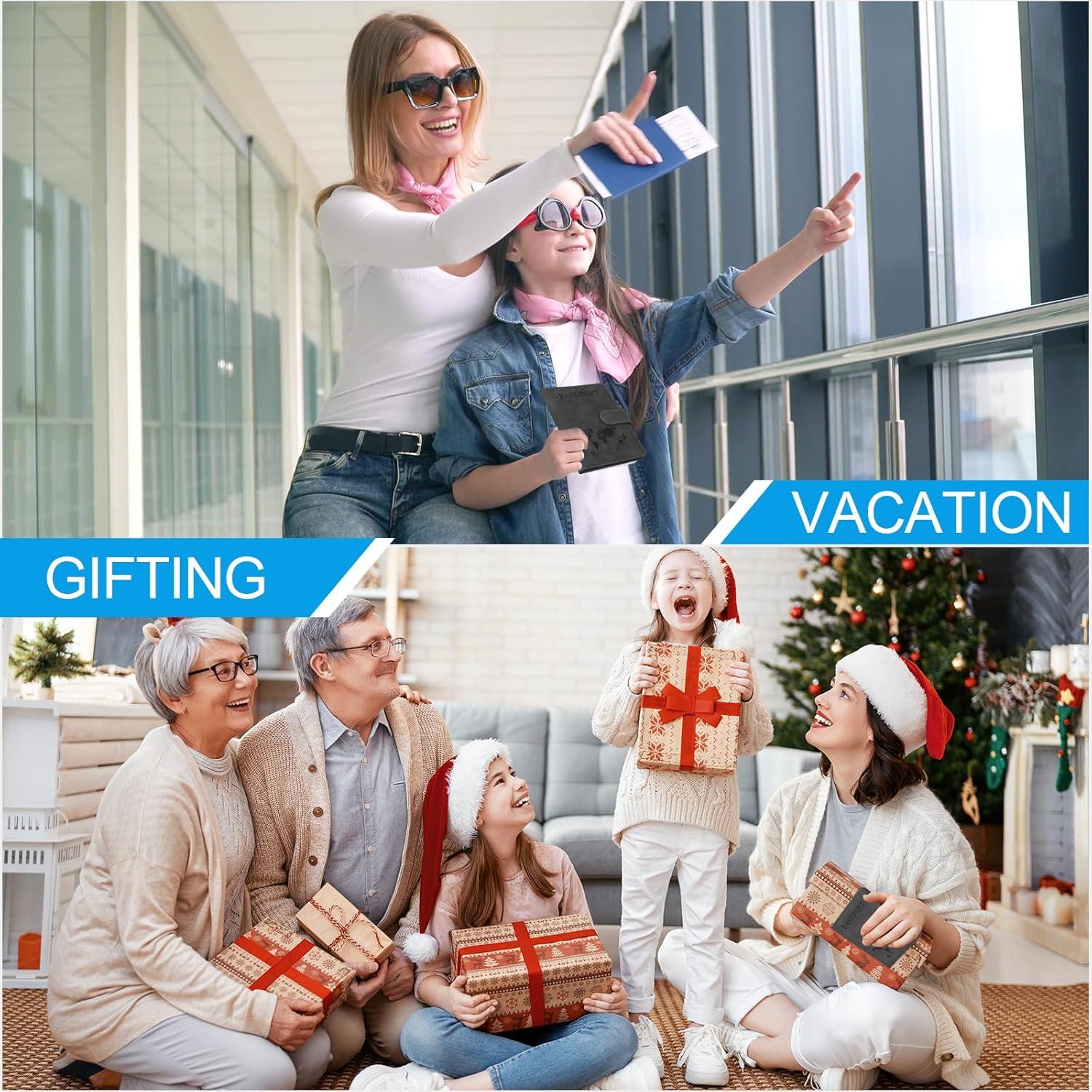 Soporte de Pasaporte y Tarjetas RFID Sovirose Negro