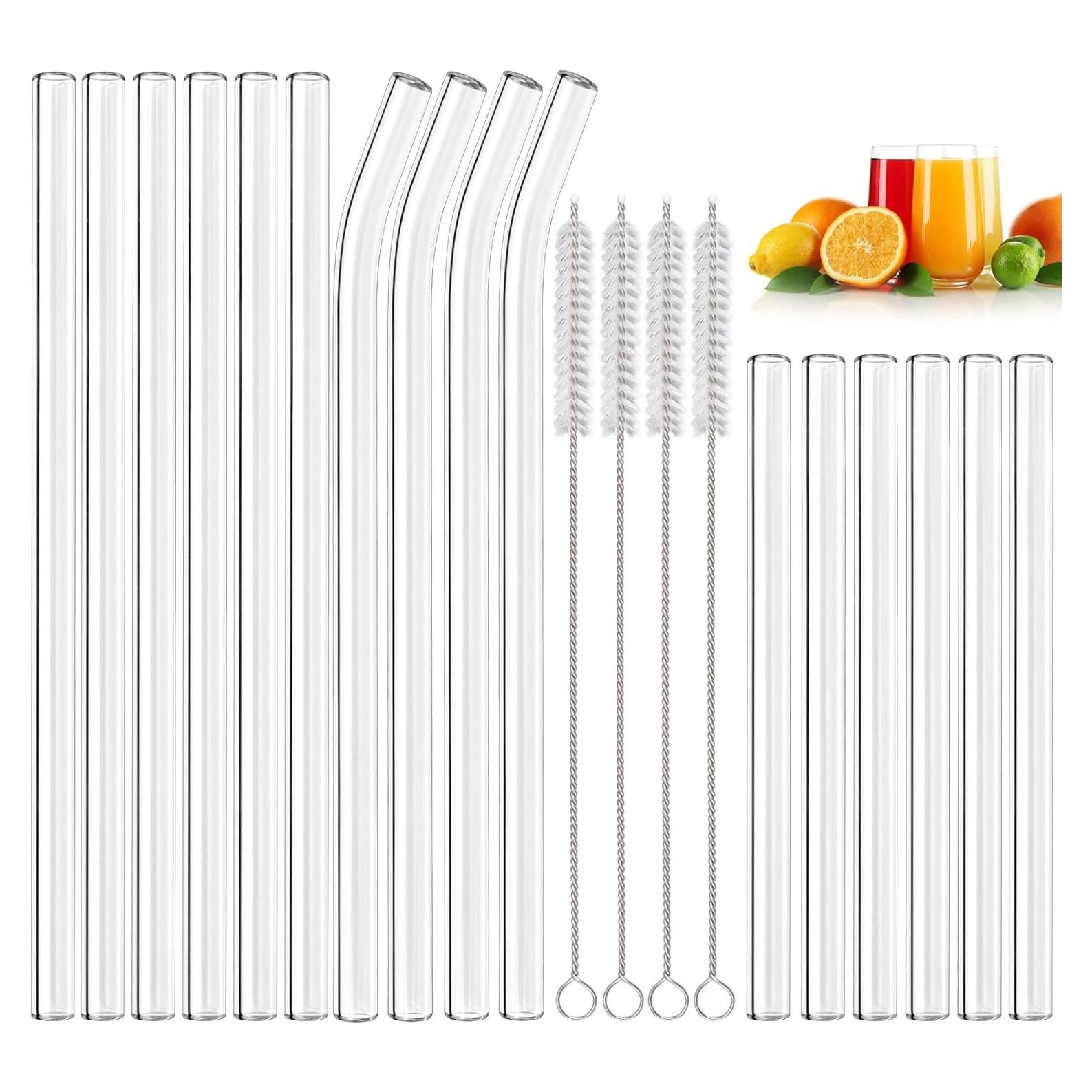 Paquete de 20 Pajitas de Vidrio Reutilizables Annvchi