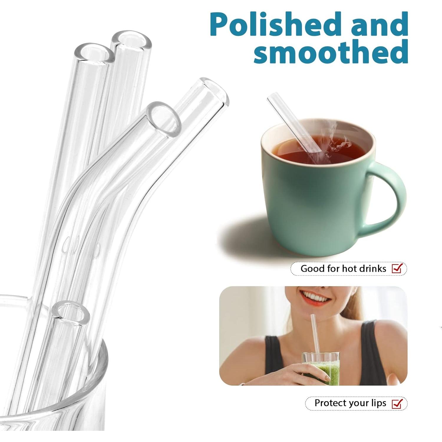 Paquete de 20 Pajitas de Vidrio Reutilizables Annvchi