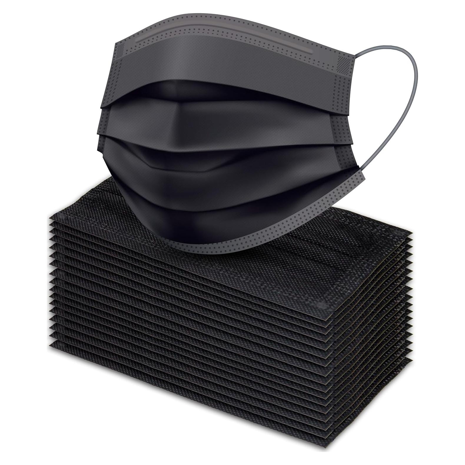 Paquete de 100 Mascarillas Desechables Negras - Alta Calidad