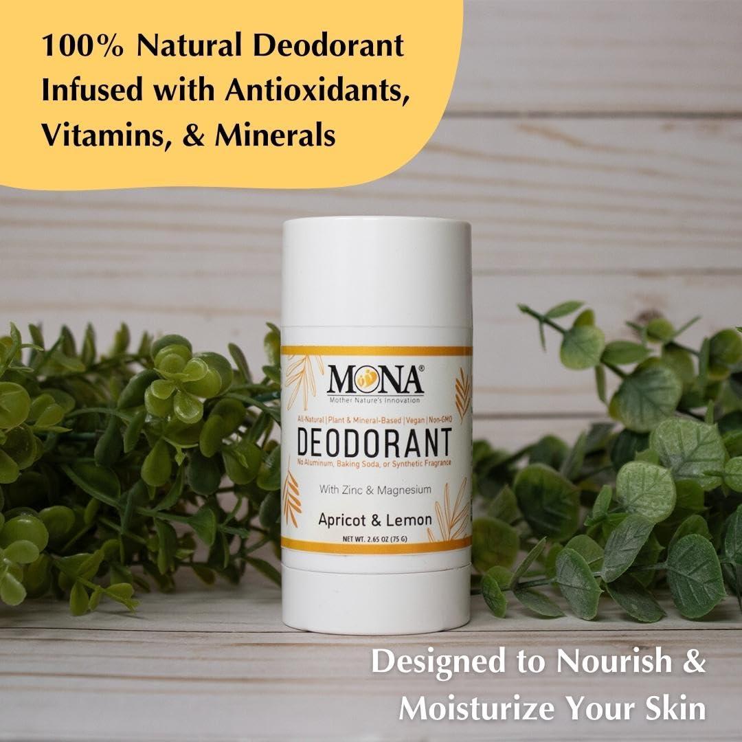 Desodorante Natural MONA BRANDS 75g Albaricoque Limón Sin Aluminio