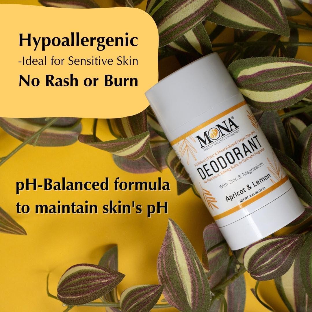Desodorante Natural MONA BRANDS 75g Albaricoque Limón Sin Aluminio