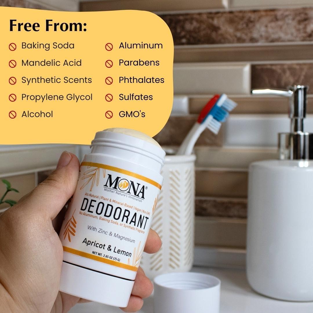 Desodorante Natural MONA BRANDS 75g Albaricoque Limón Sin Aluminio
