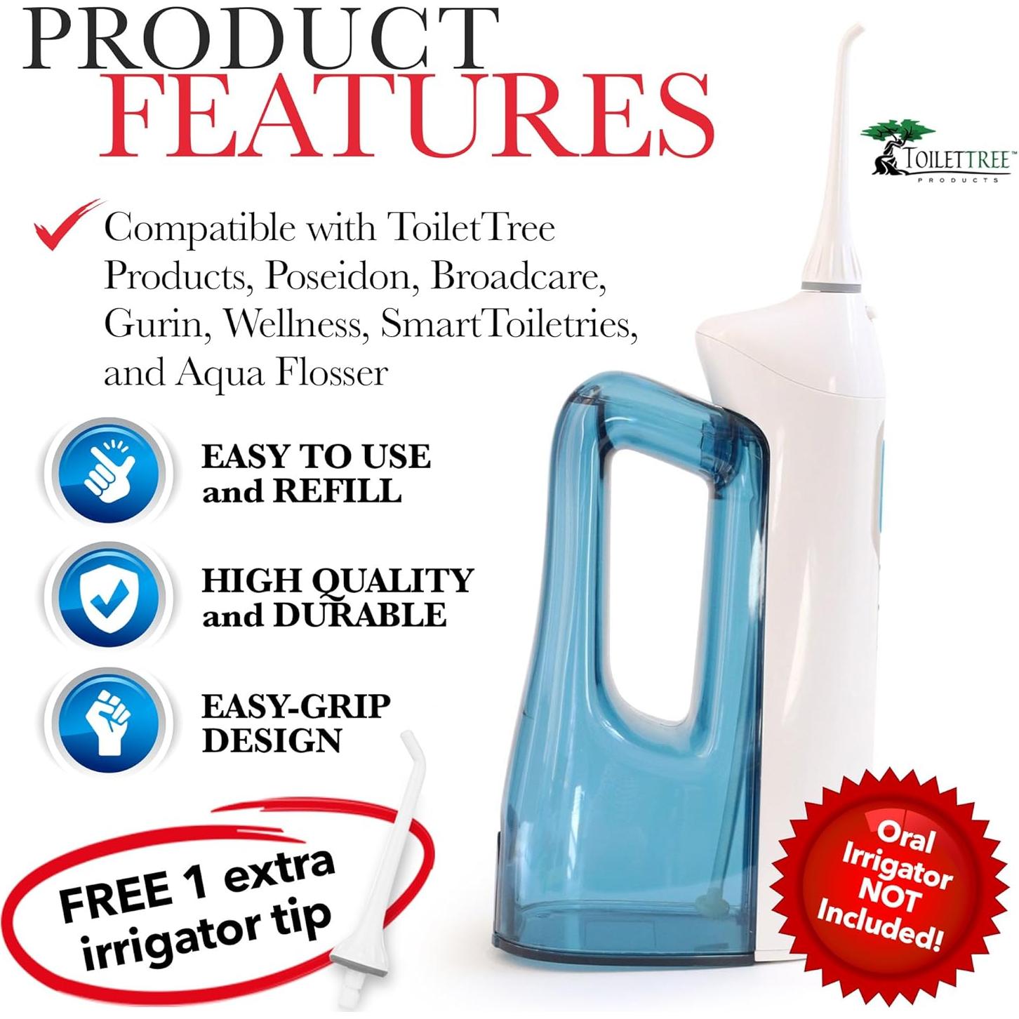 Tanque de Agua Extendida ToiletTree para Irrigador Oral Azul