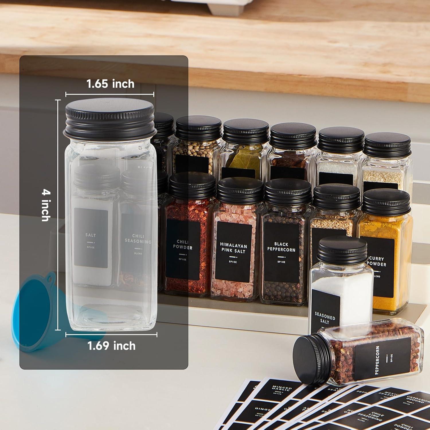 Set de 25 Tarros de Especias de Vidrio con Etiquetas y Accesorios