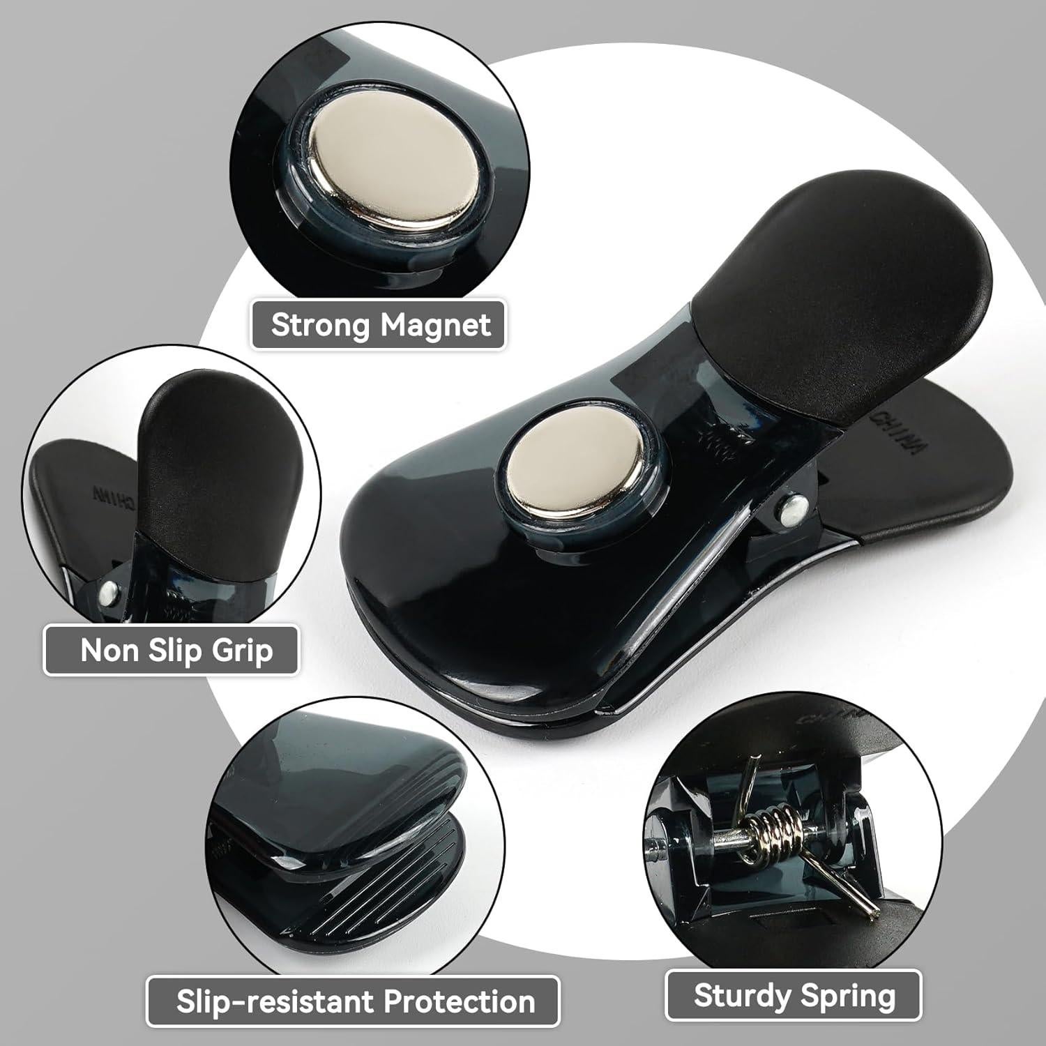 Clips Magnéticos de Refrigerador Yi Concept - Set de 6 Negro