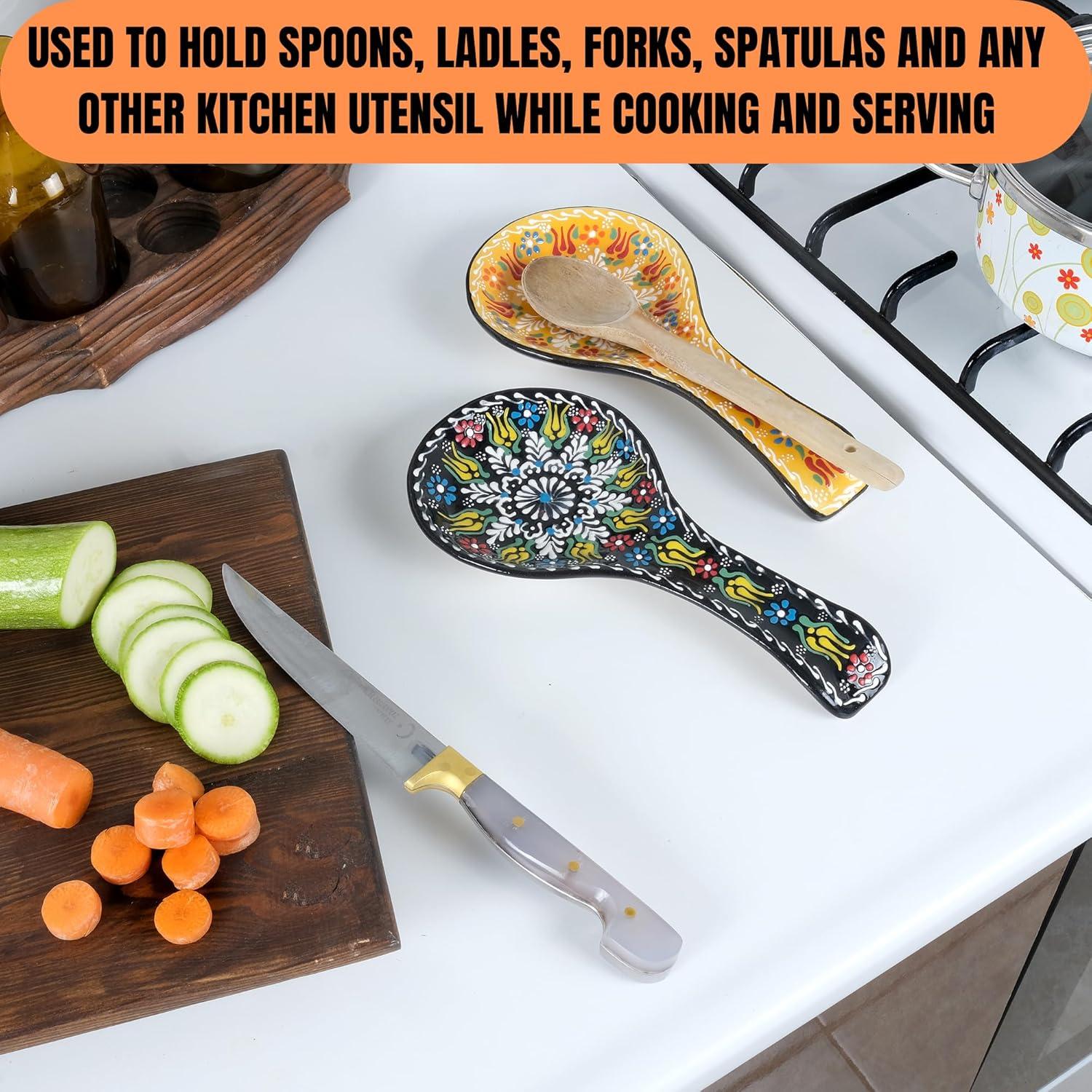 Conjunto de Soportes para Cucharas BCS 2 Piezas Cerámica 11.43x22.86cm