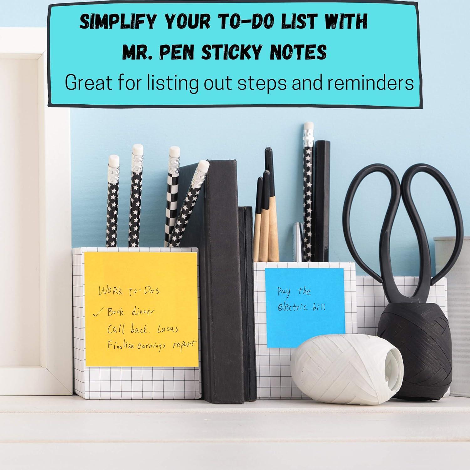 Juego de Notas Adhesivas Mr. Pen 15 Piezas Colores Brillantes