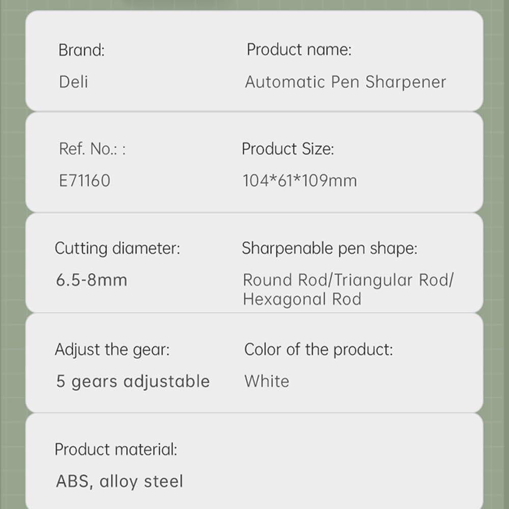 Sacapuntas Manual Deli NS077-S Beige 5 Niveles para Lápices