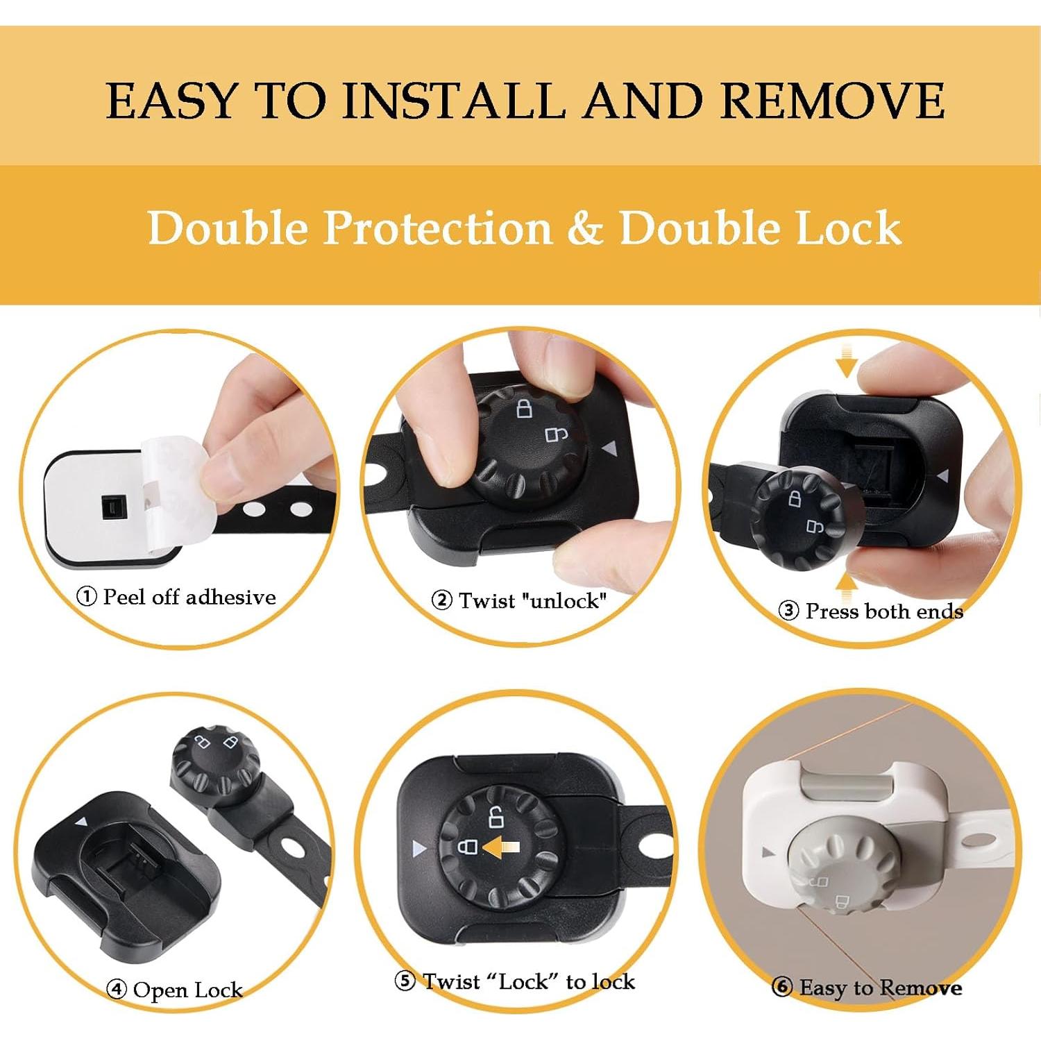 Candados de Seguridad para Bebés Fursafe&Q 2Pack Negro