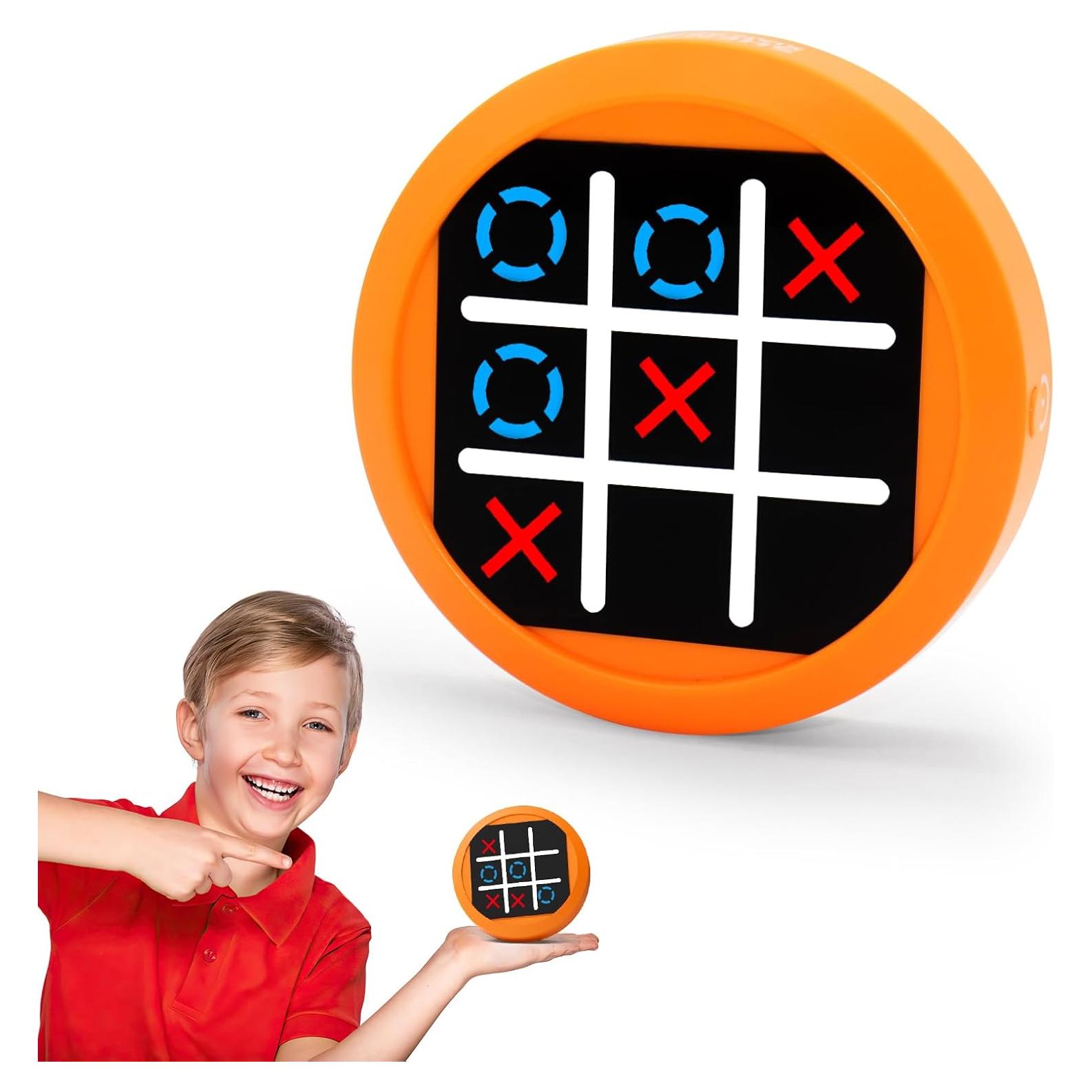 Dollox Juego Electrónico 4-en-1 Tic Tac Toe Naranja