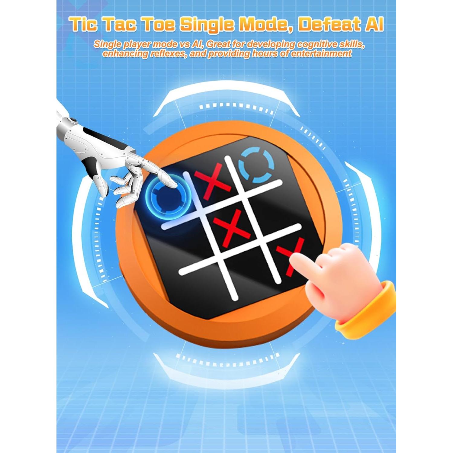 Dollox Juego Electrónico 4-en-1 Tic Tac Toe Naranja