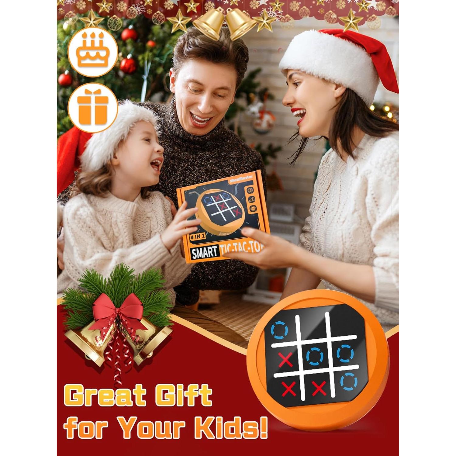 Dollox Juego Electrónico 4-en-1 Tic Tac Toe Naranja