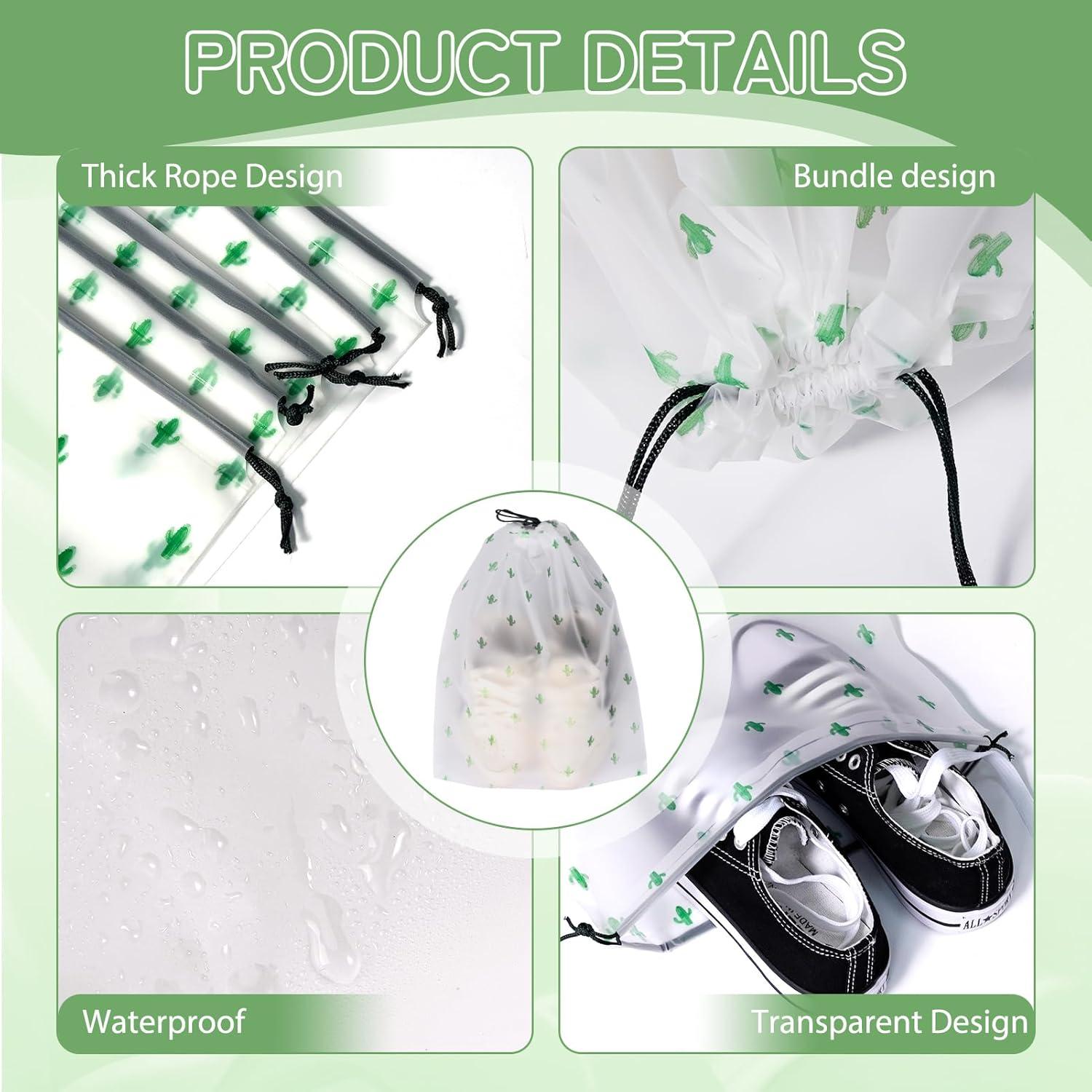 Bolsas para Zapatos de Viaje Cactus - 5 Piezas Impermeables 40x30cm