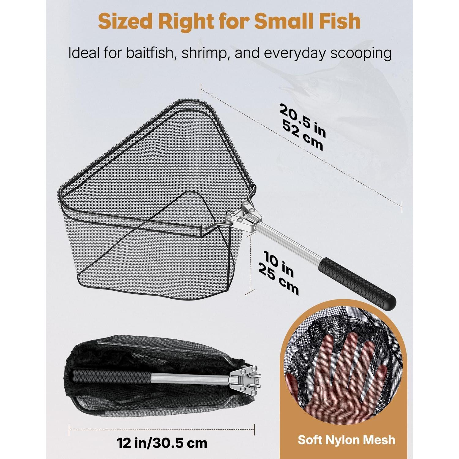 Red de Pesca Pawfly Plegable 25.4x33 cm Nylon Aluminio