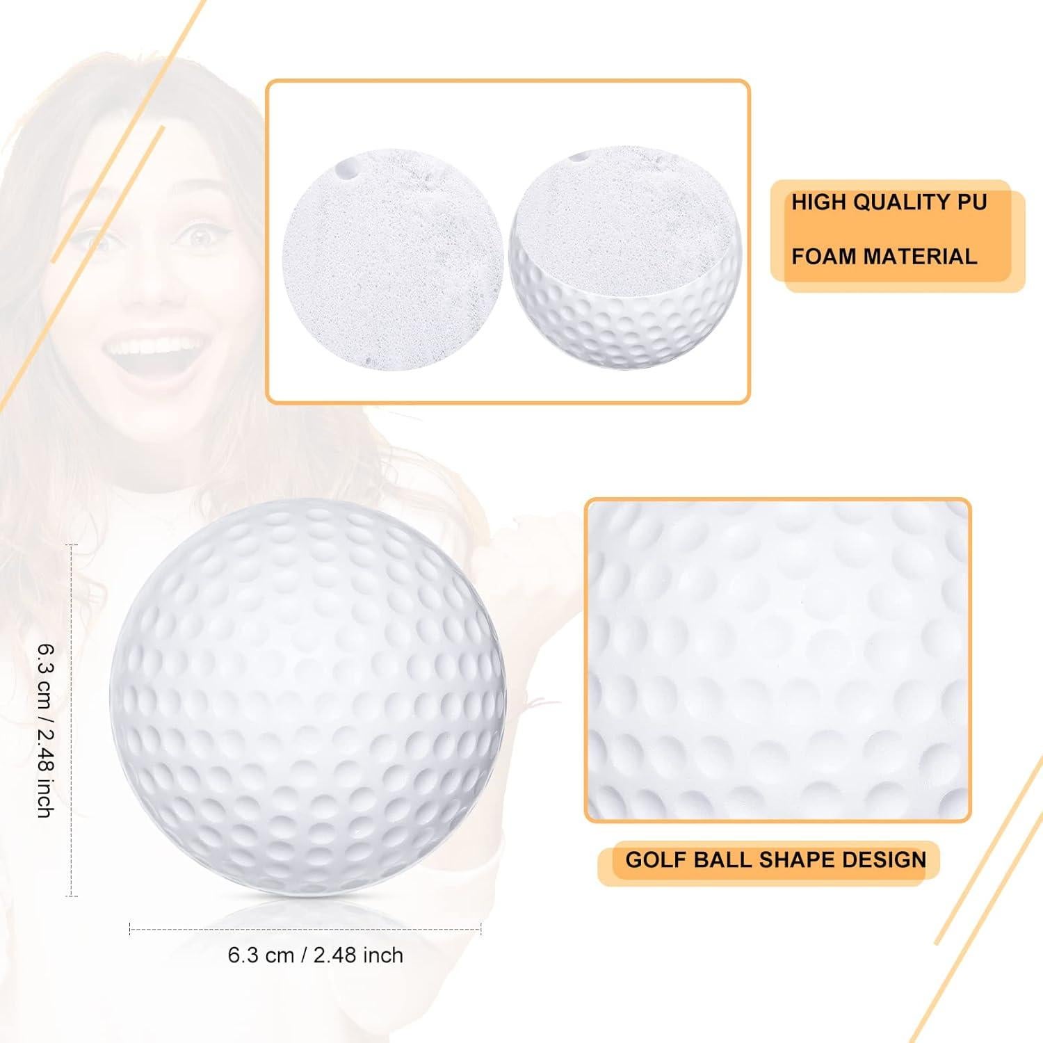 Pelotas de Estrés de Golf Zubebe - 8 Unidades de Espuma 6.3 cm