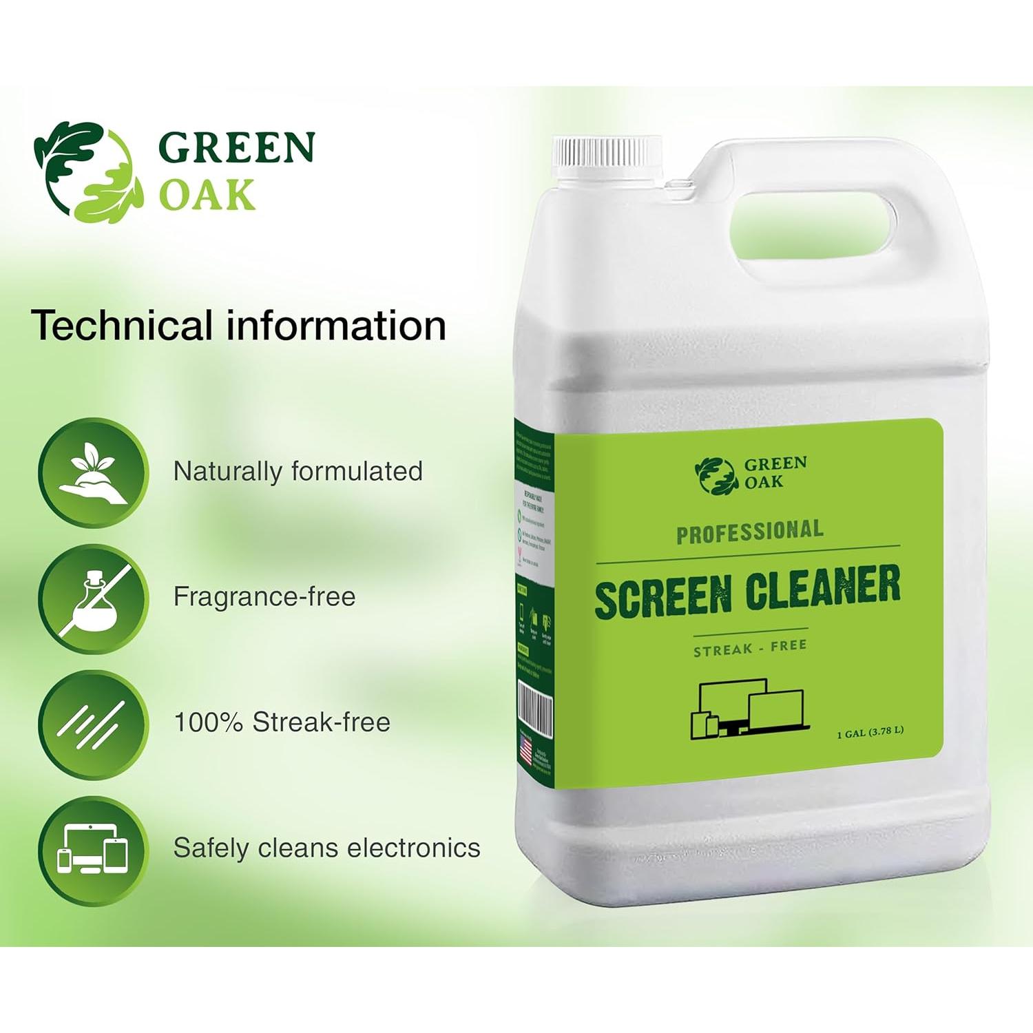 Recarga Limpiador de Pantallas Green Oak 3.79L - No Tóxico