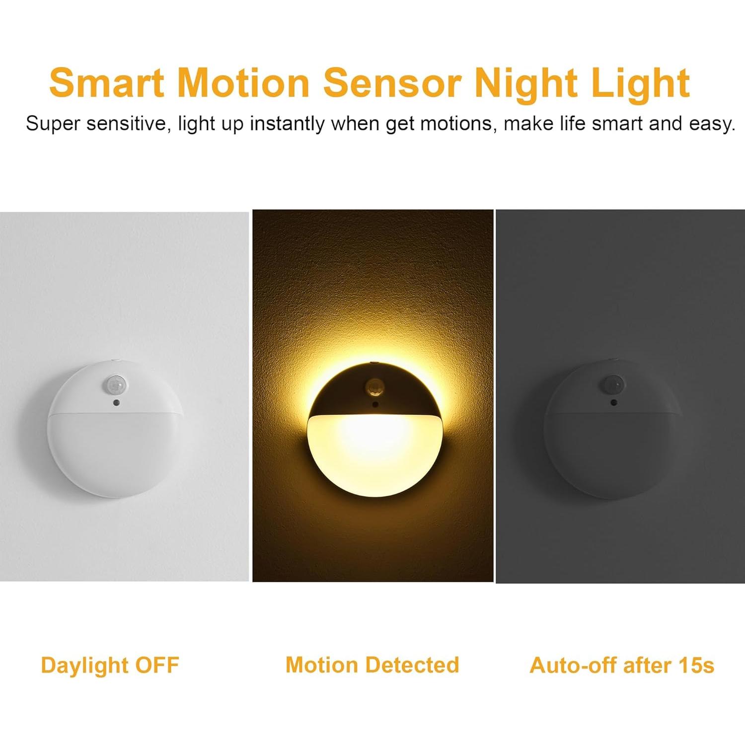 Luces Nocturnas LED YUNLEX con Sensor de Movimiento - 3 Modos