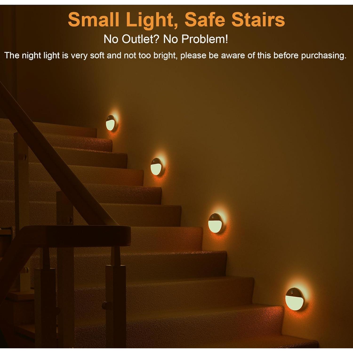 Luces Nocturnas a Batería YUNLEX Ámbar, 3 Modos, Sensor Movimiento