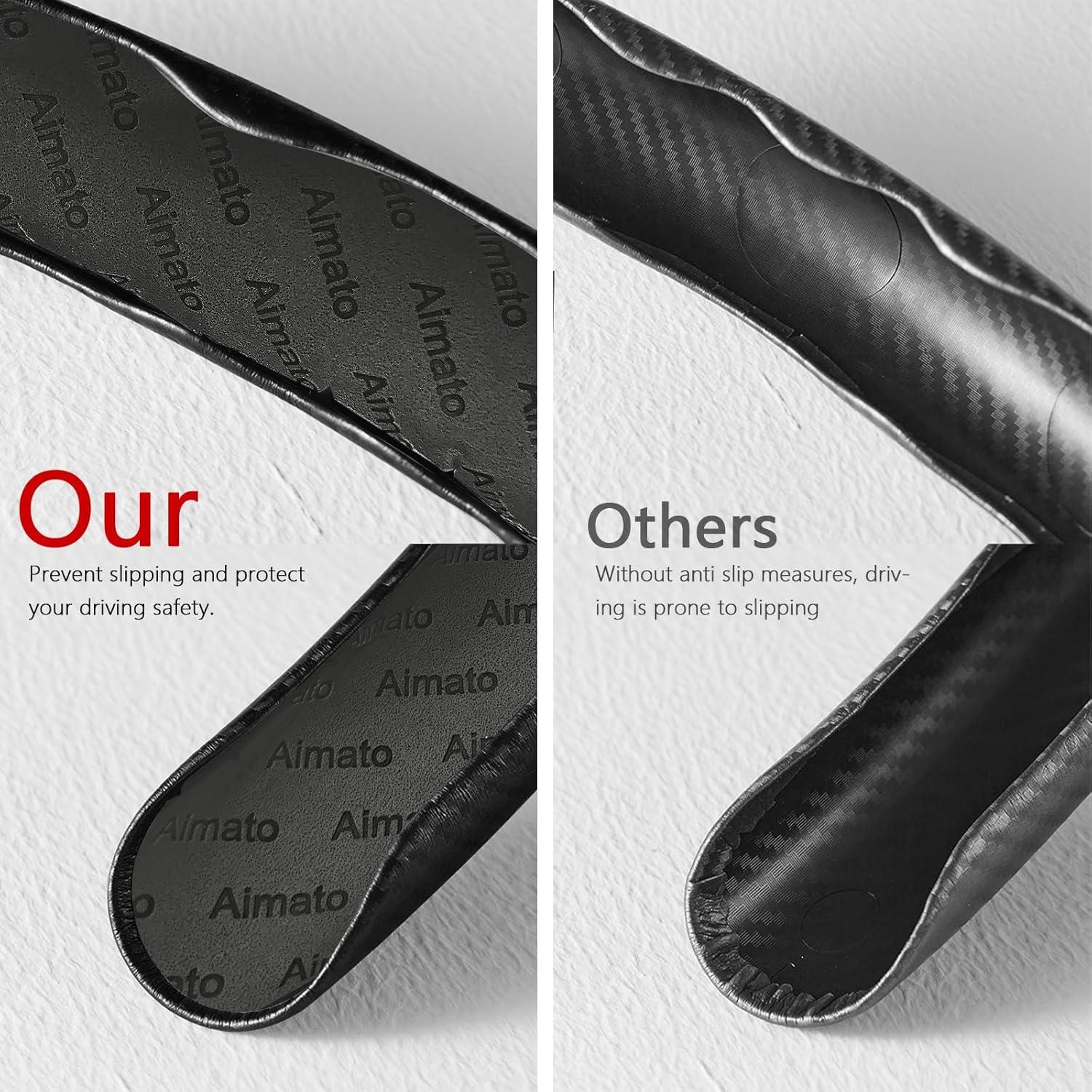 Cubierta de Volante de Fibra de Carbono Aimato 14.5-15" Antideslizante