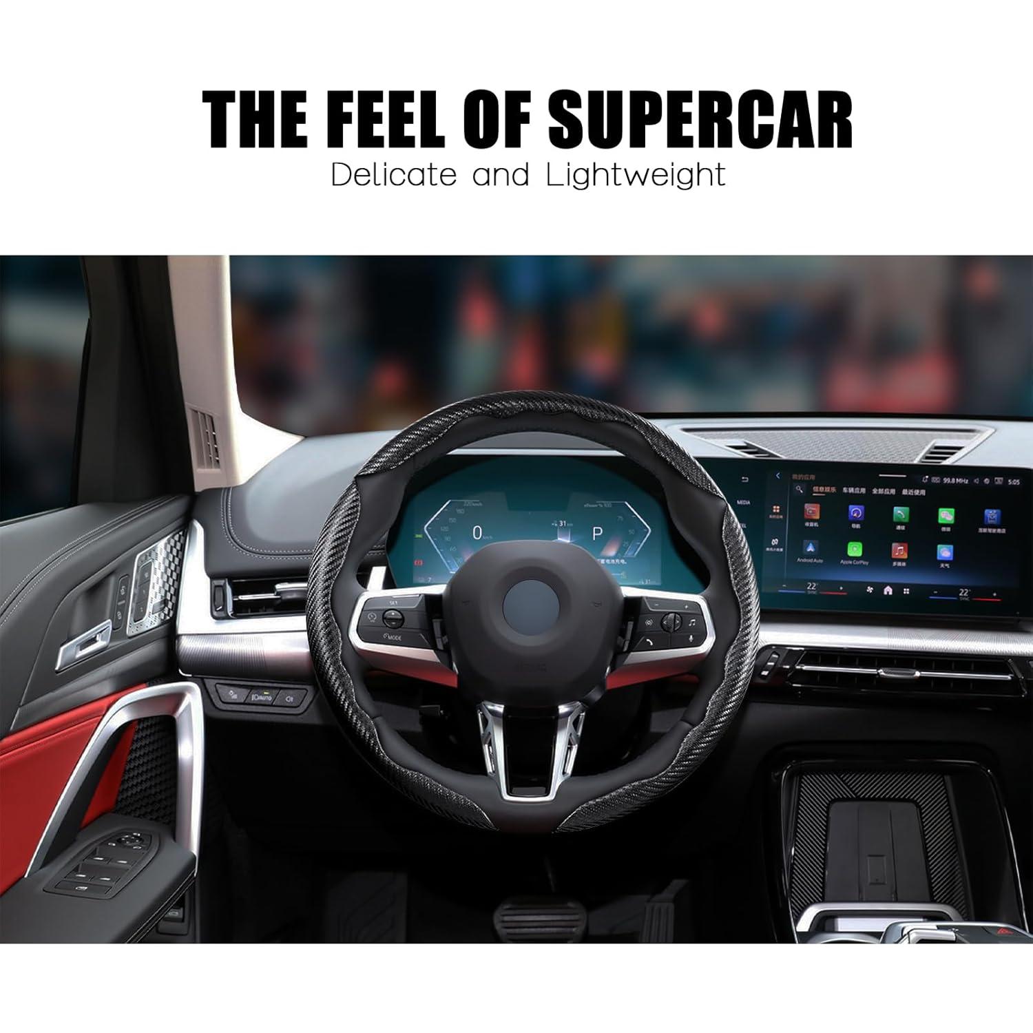 Cubierta de Volante de Fibra de Carbono Aimato 14.5-15" Antideslizante