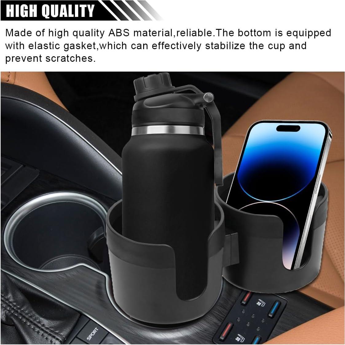 Extensor de soporte para tazas de coche KITUREK 2 en 1 Negro