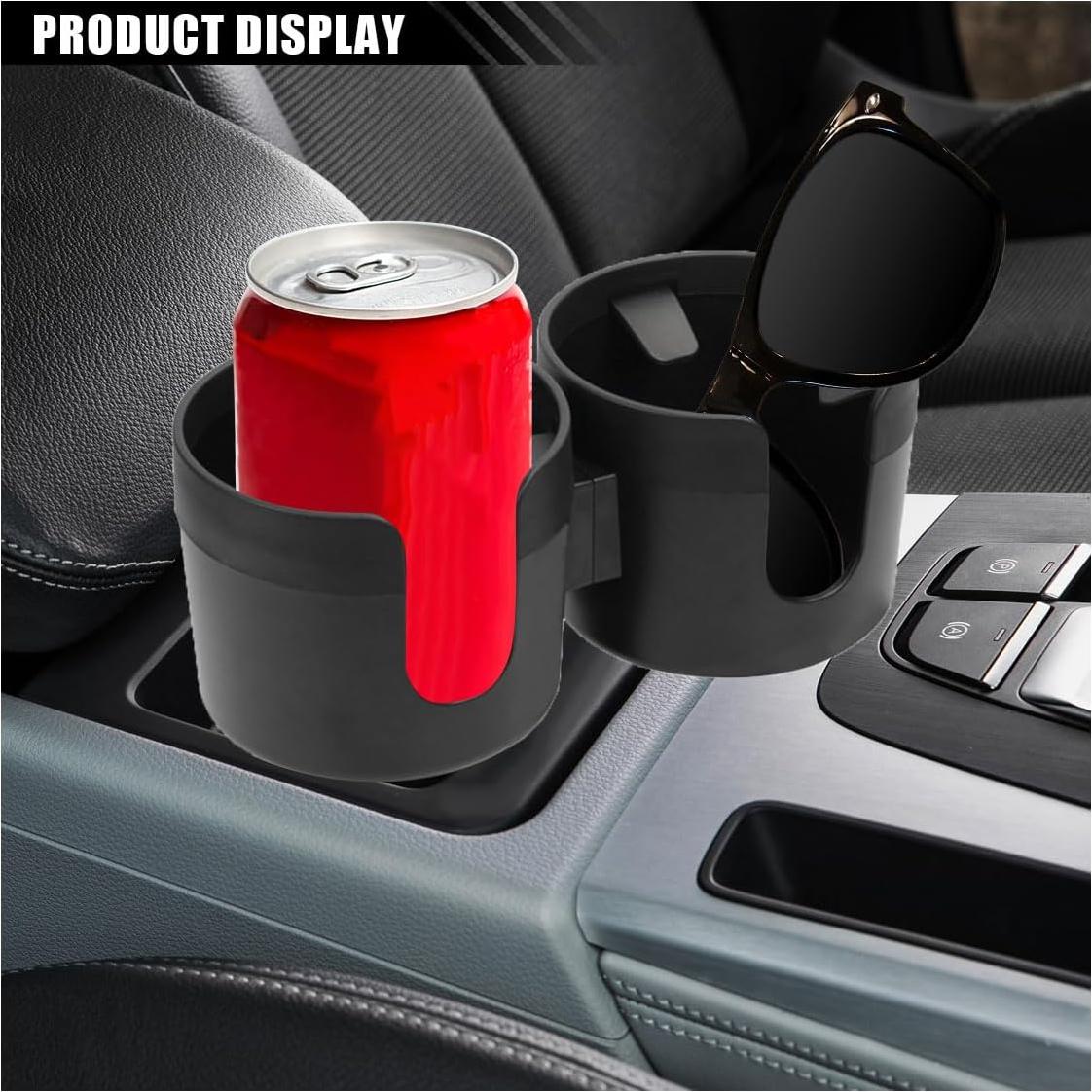 Extensor de soporte para tazas de coche KITUREK 2 en 1 Negro