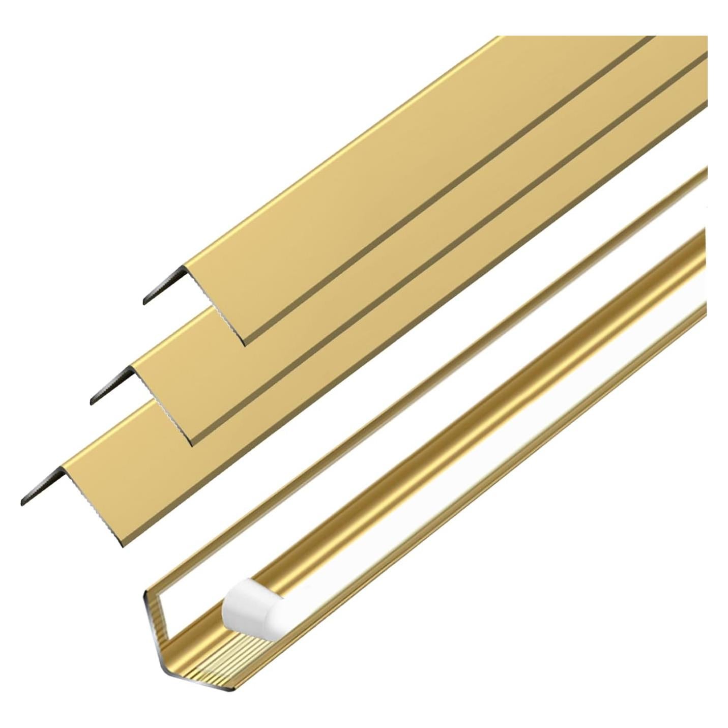 Protector de Esquina de Pared Awvob Dorado 90cm x 2cm - 4 Piezas