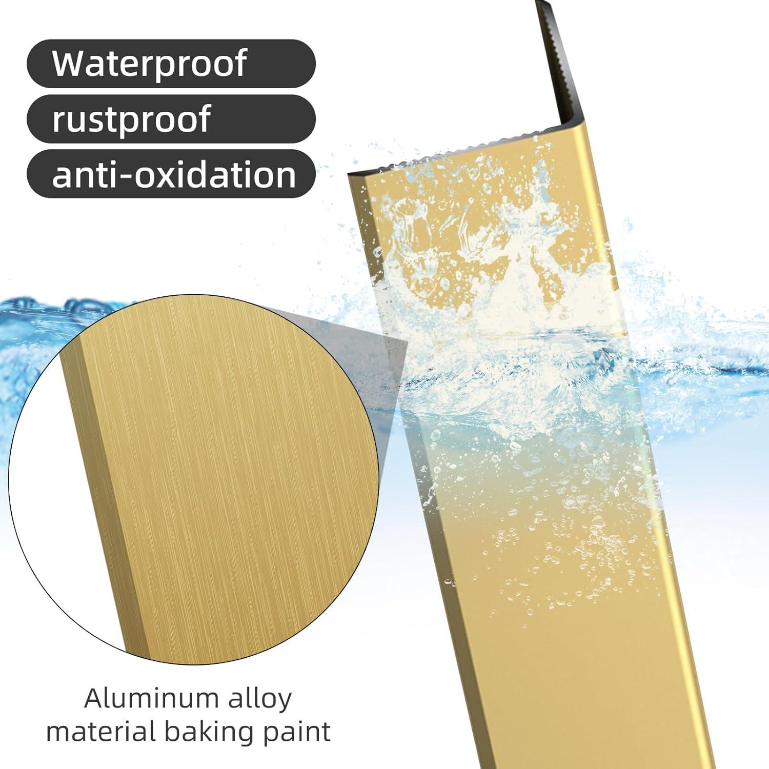 Protector de Esquina de Pared Awvob Dorado 90cm x 2cm - 4 Piezas