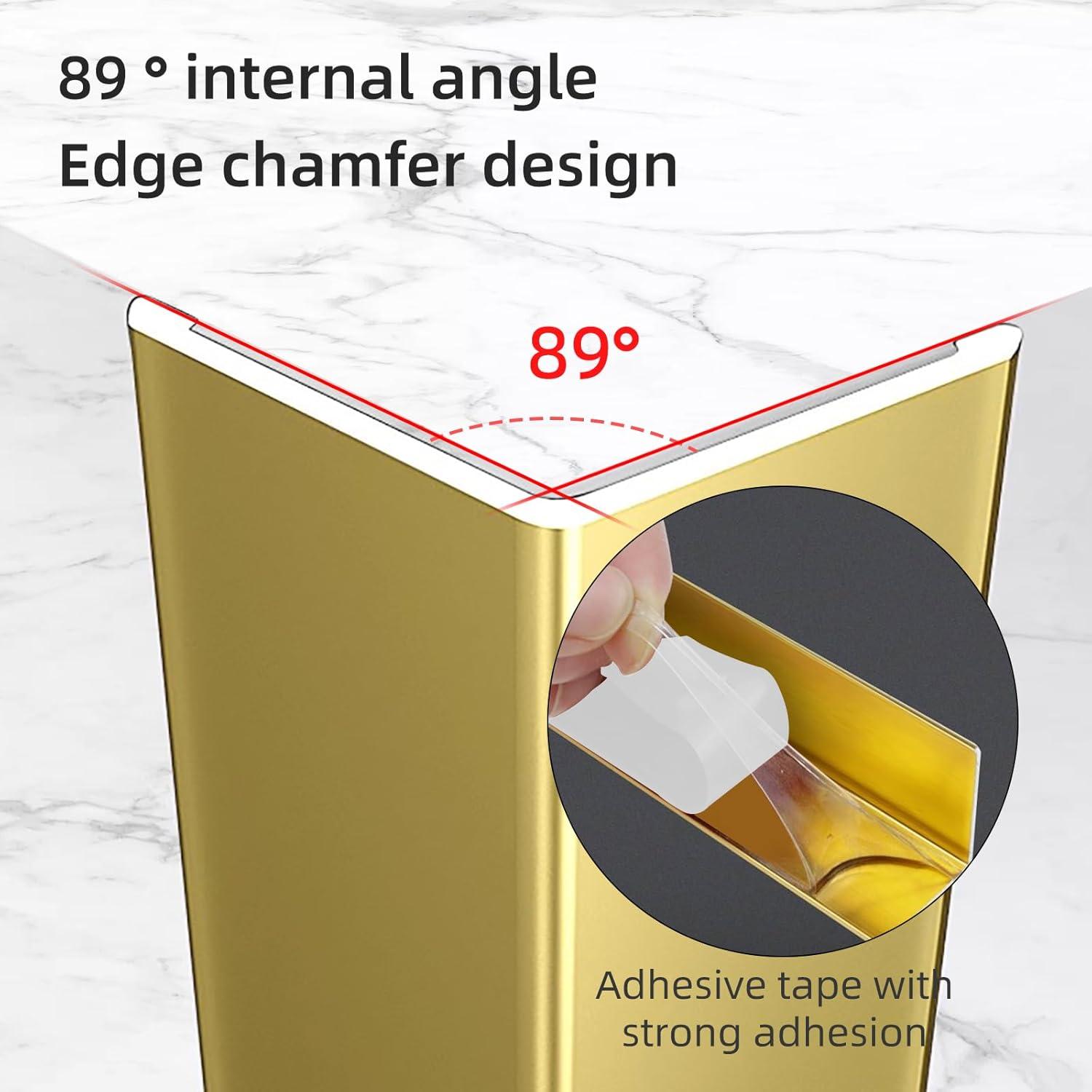 Protector de Esquina de Pared Awvob Dorado 90cm x 2cm - 4 Piezas