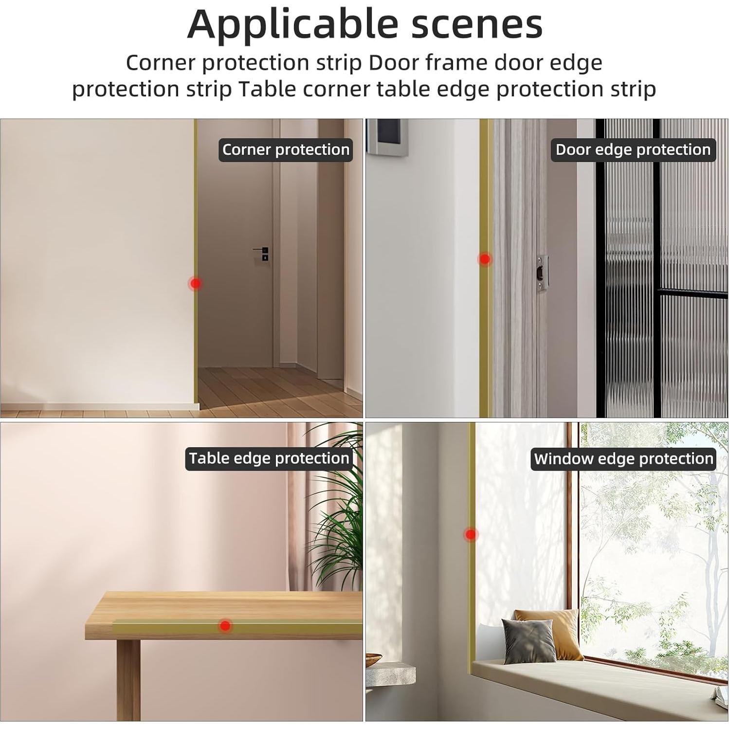 Protector de Esquina de Pared Awvob Dorado 90cm x 2cm - 4 Piezas