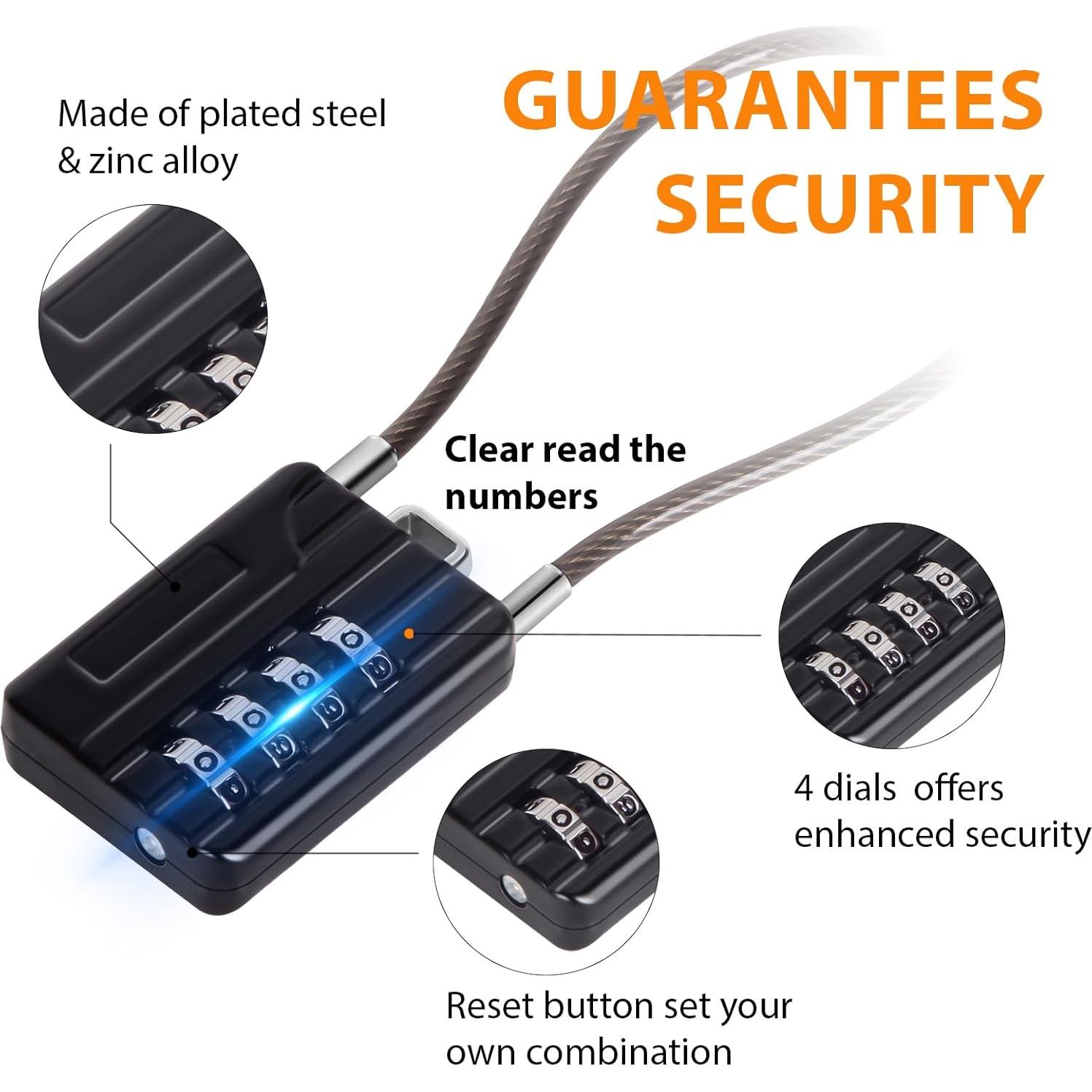 Juego de Candados de Combinación SEPOX 12 Piezas 4 Dígitos