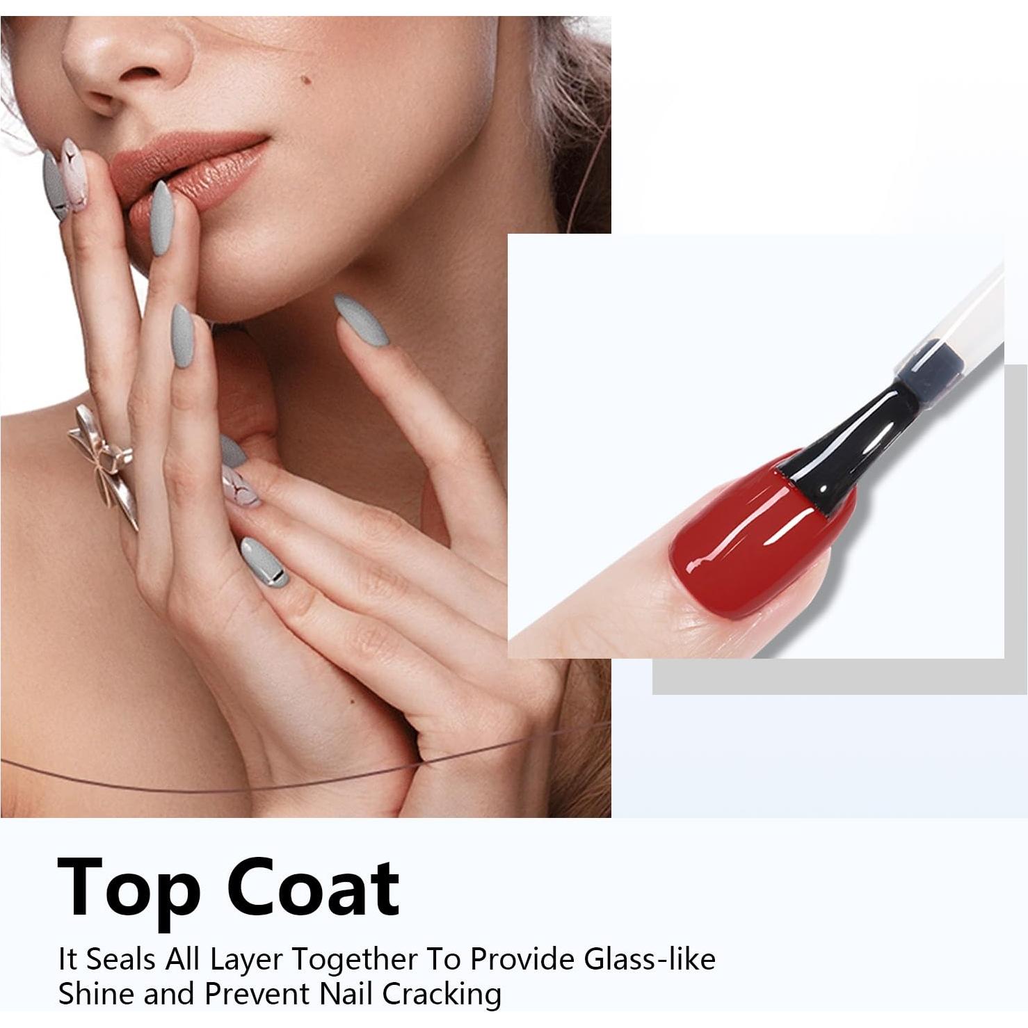 Gel Top Coat Brillante JODSONE 2Pcs 10ml Sin Remojo UV