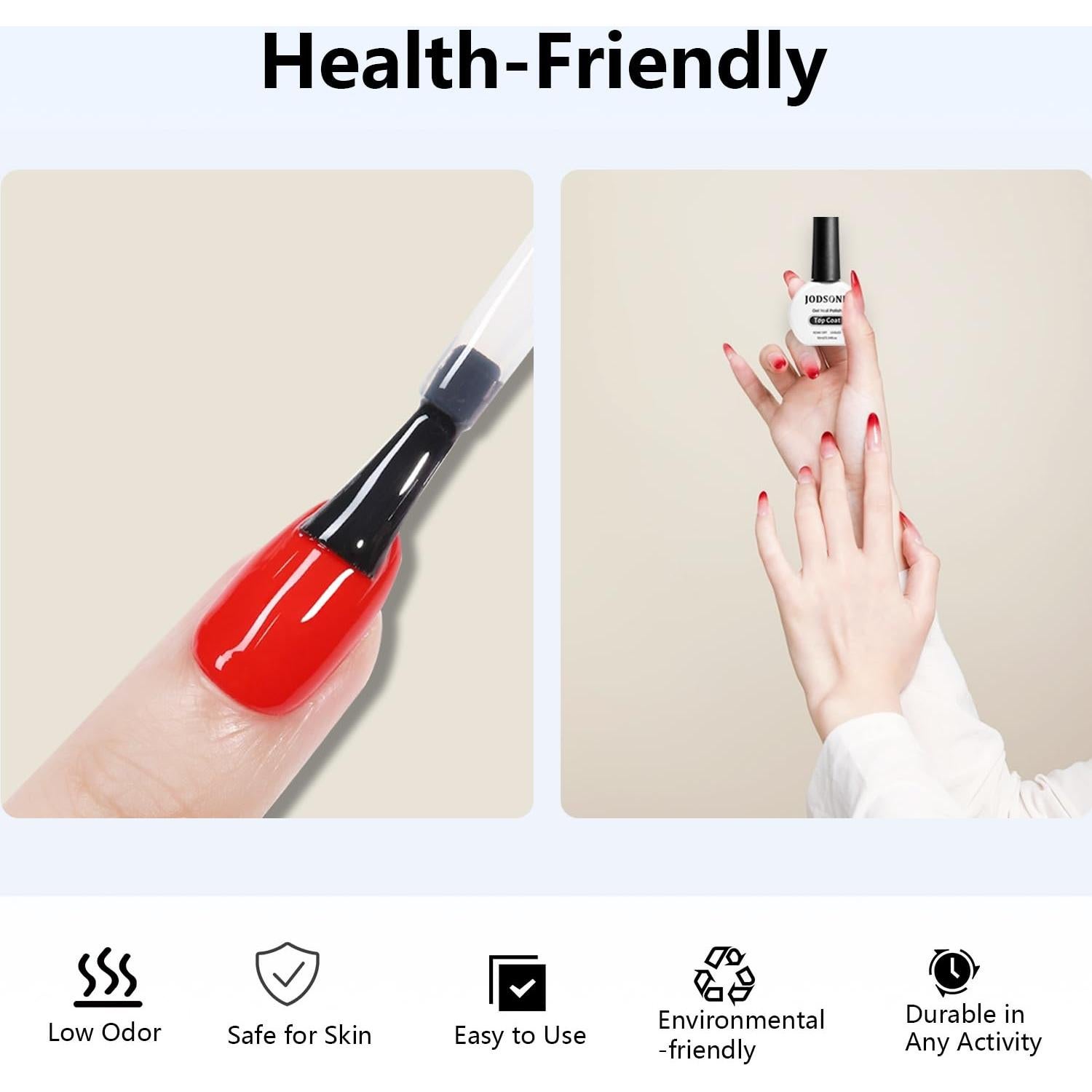 Gel Top Coat Brillante JODSONE 2Pcs 10ml Sin Remojo UV